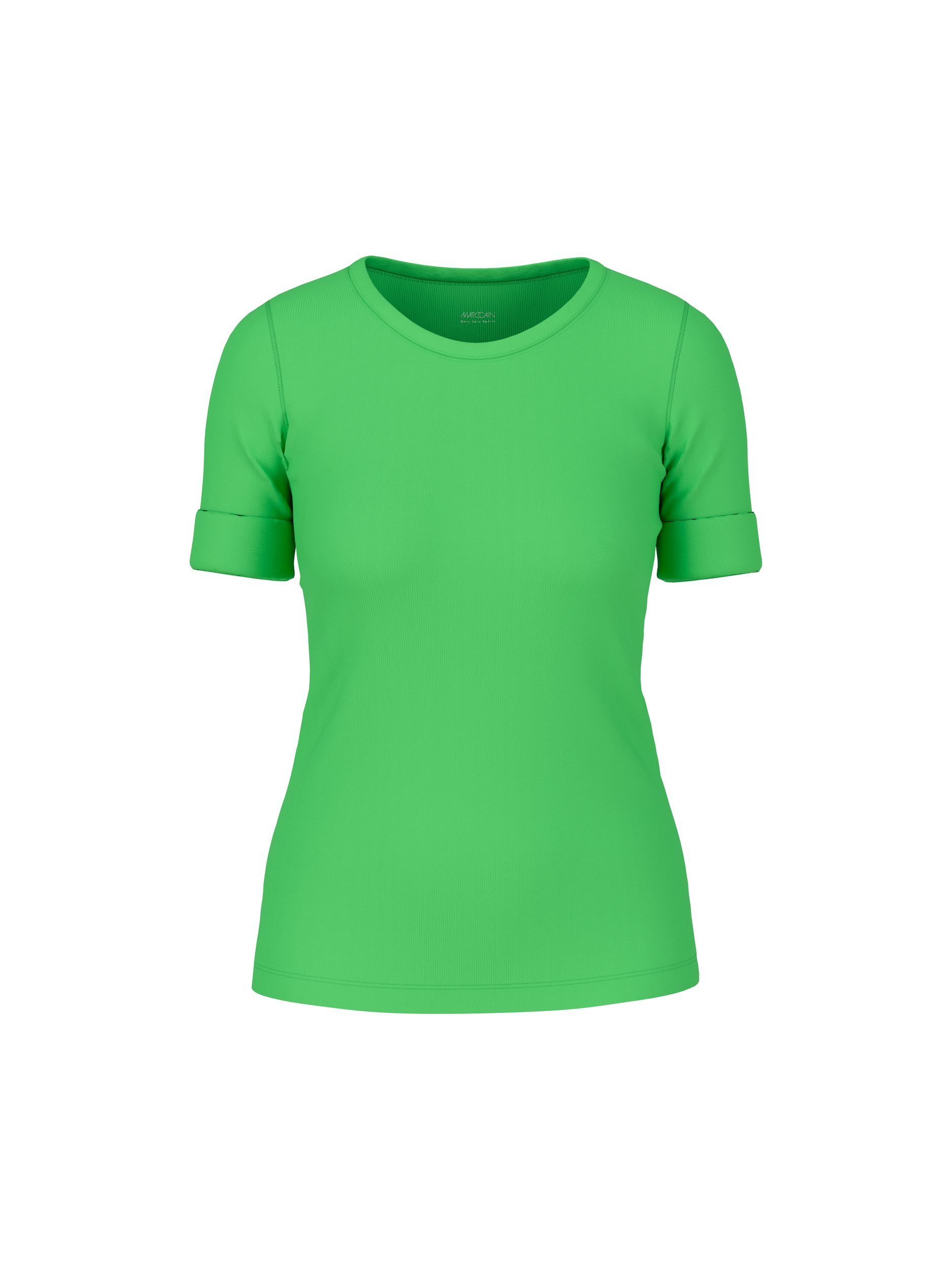 Marc Cain Sports |  Uni T-Shirt aus stretchigem Cotton-Ripp | 38