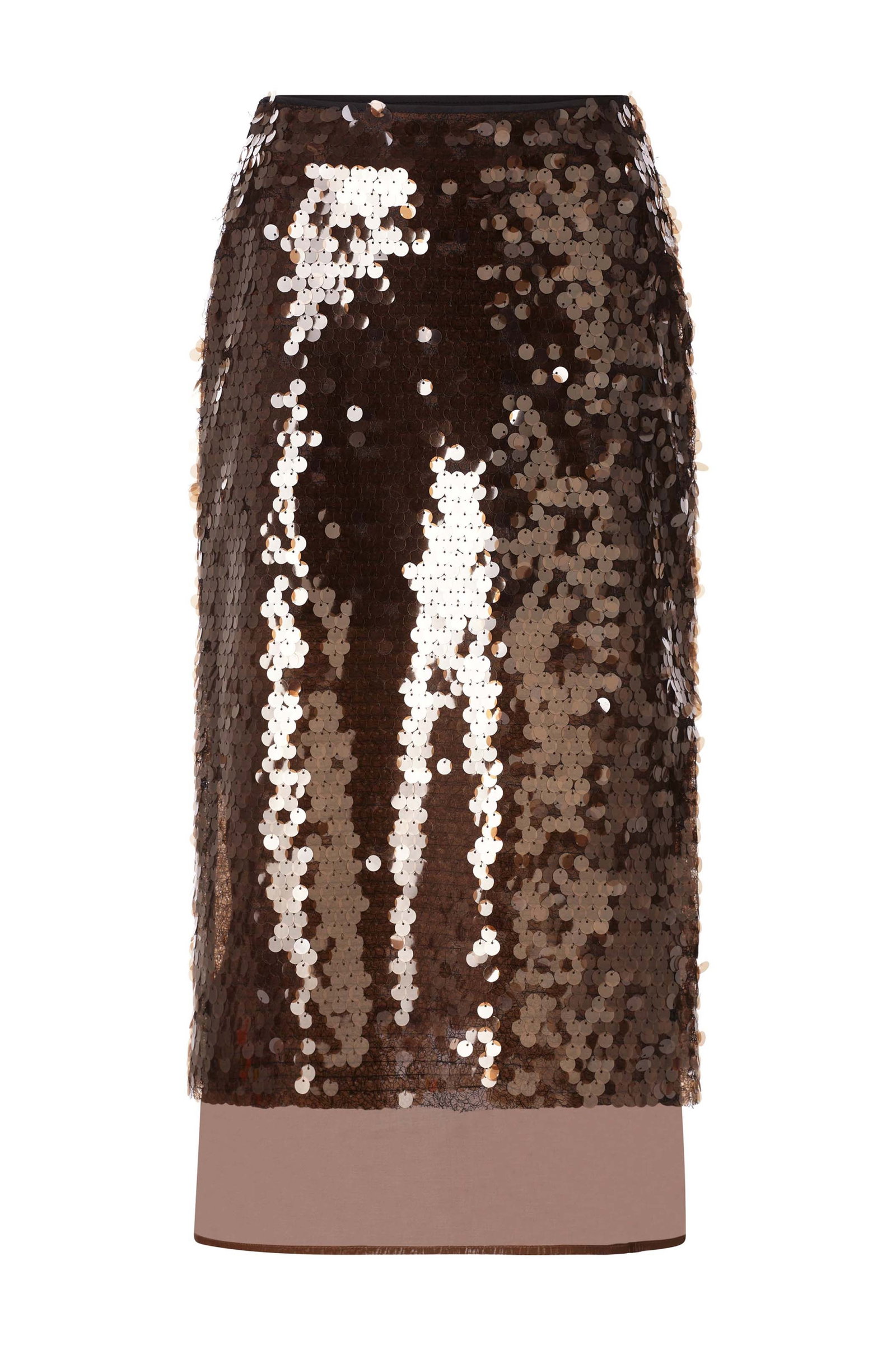 Sequin Midi Skirt, golden moss #1