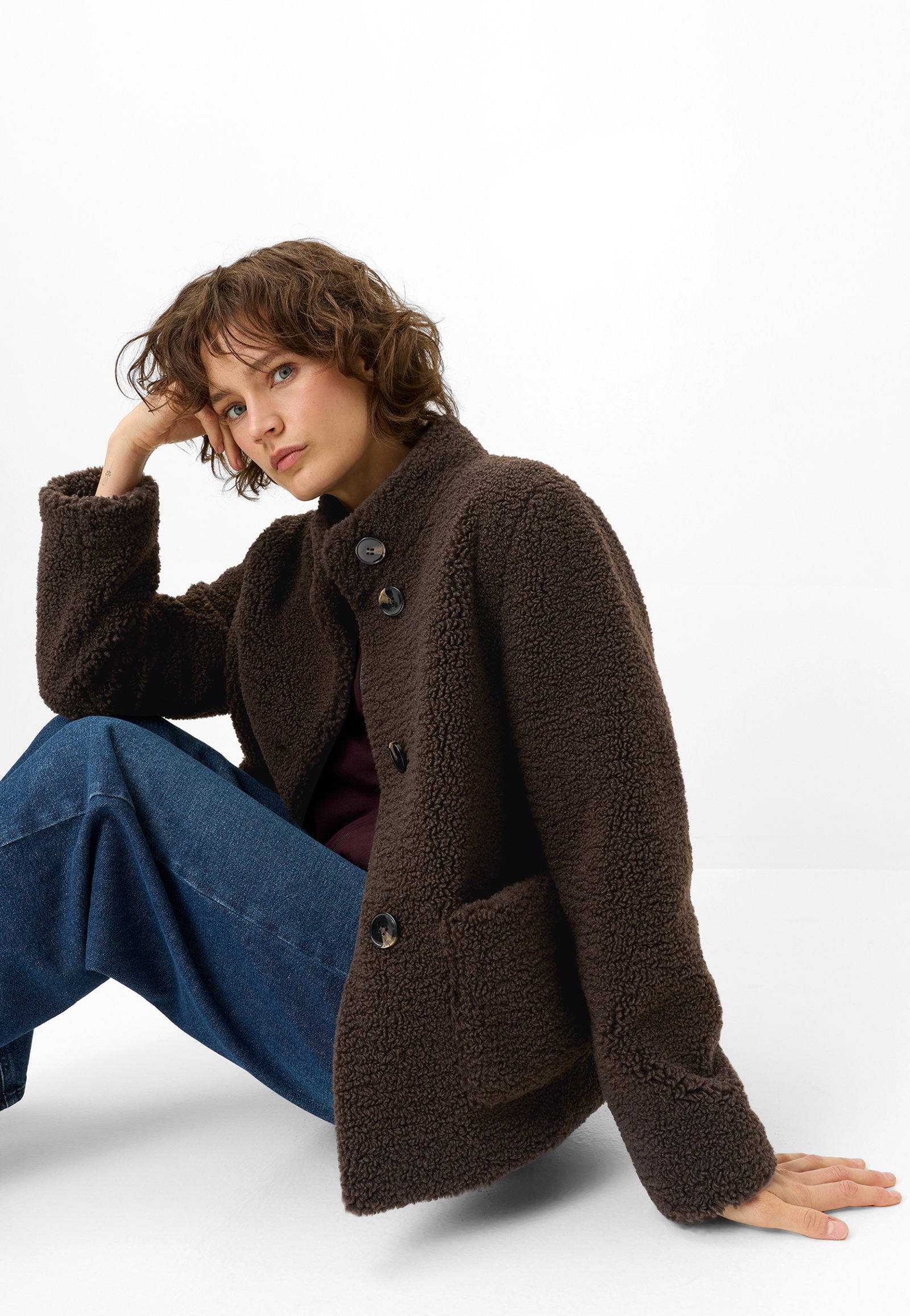 JACKE WEBPELZ, DUNKELBRAUN #5