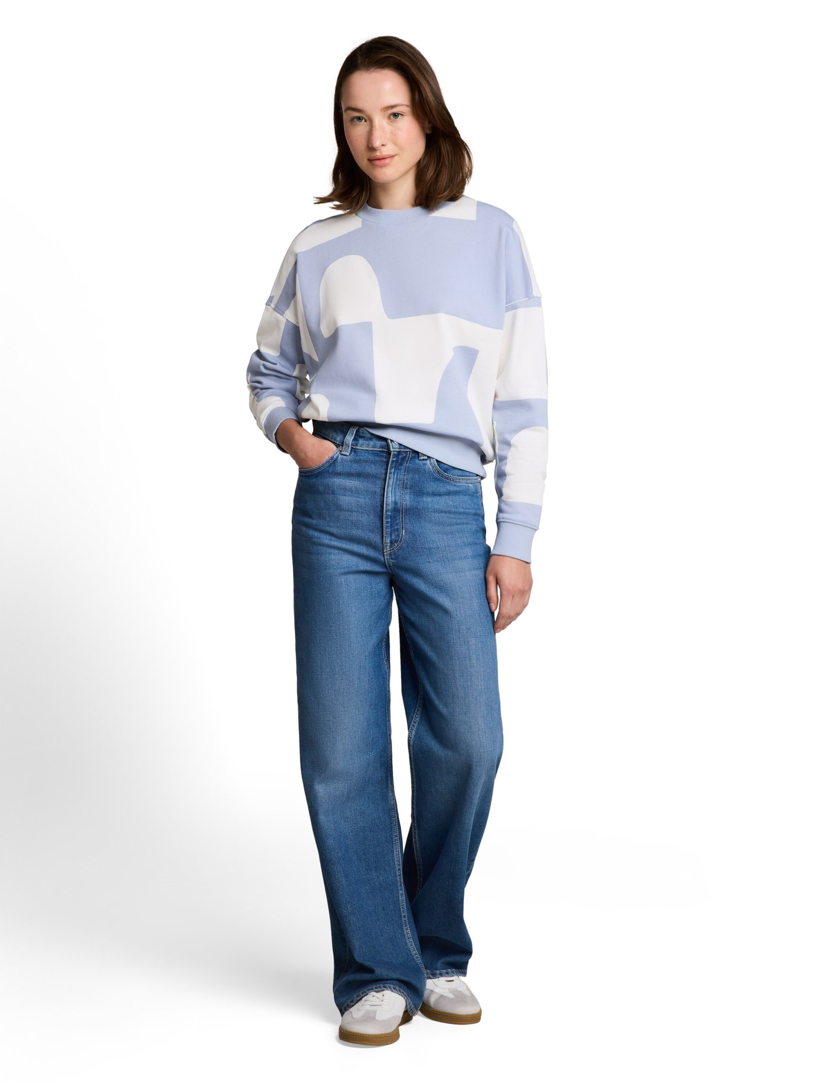 printed sweatshirt, foggy blue big scale print #3