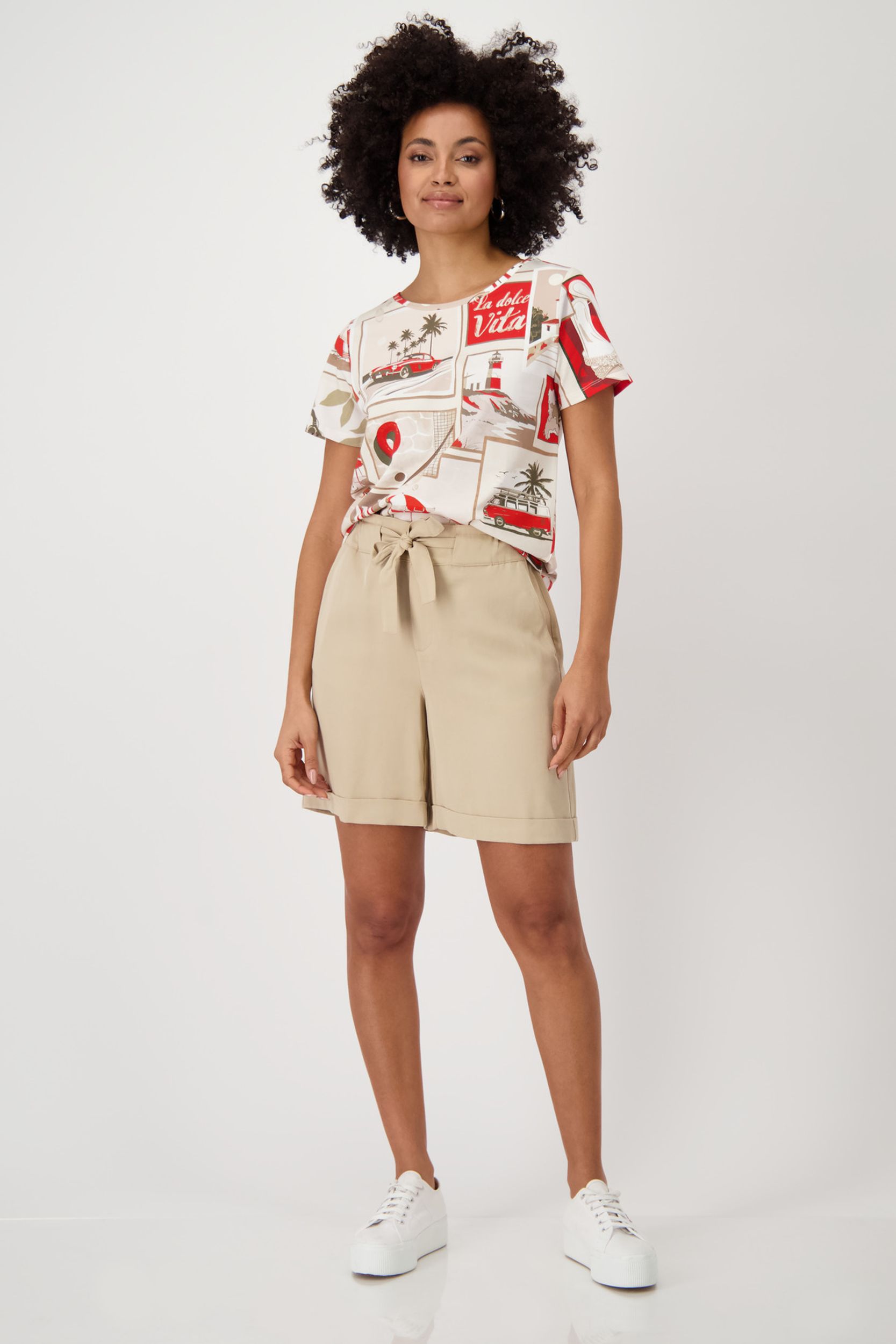 Monari |  T-Shirt, red gemustert | 42 | red gemustert