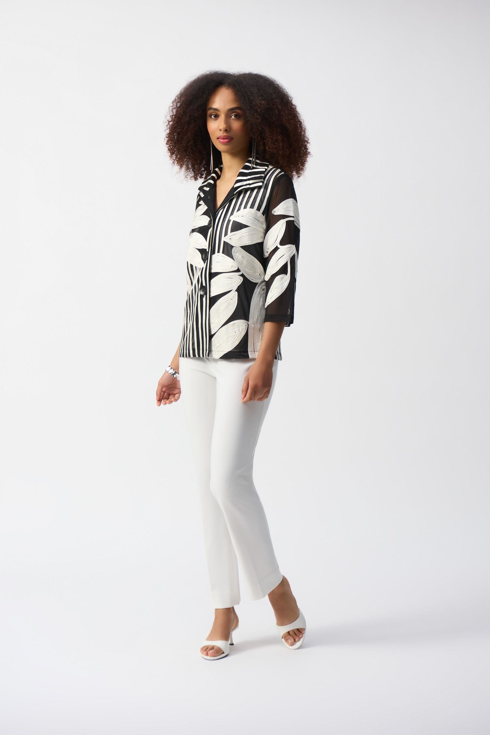 Joseph Ribkoff |  Joseph Ribkoff Druckbluse  | M | schwarz/vanille