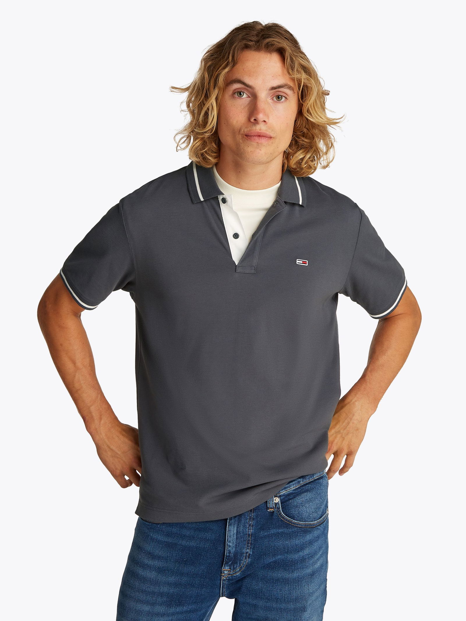 Tommy Jeans |  Tommy Jeans Poloshirt  | L | washed black