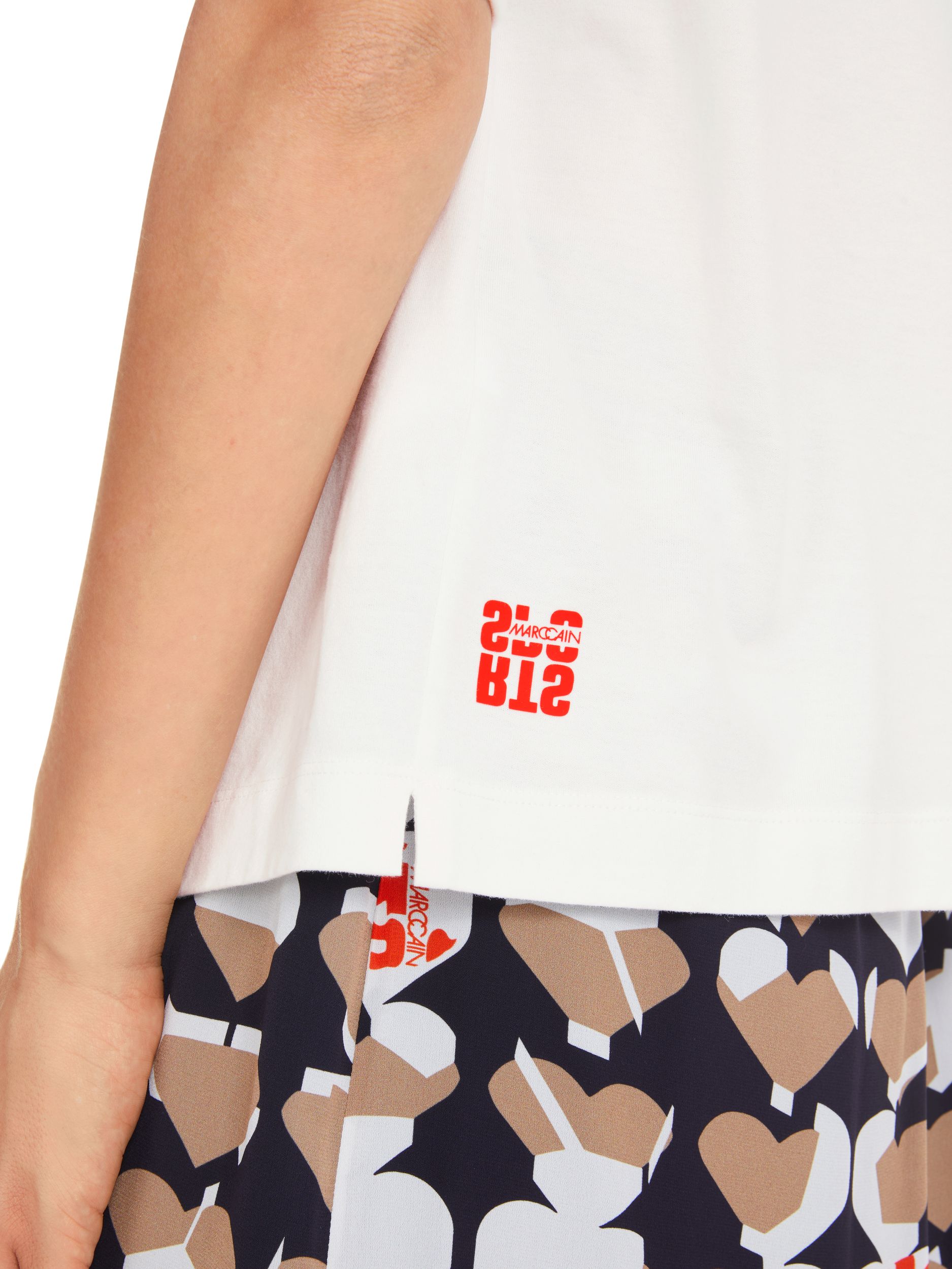 Marc Cain Sports |  T-Shirt aus 100  % Baumwolle | 36 | off-white