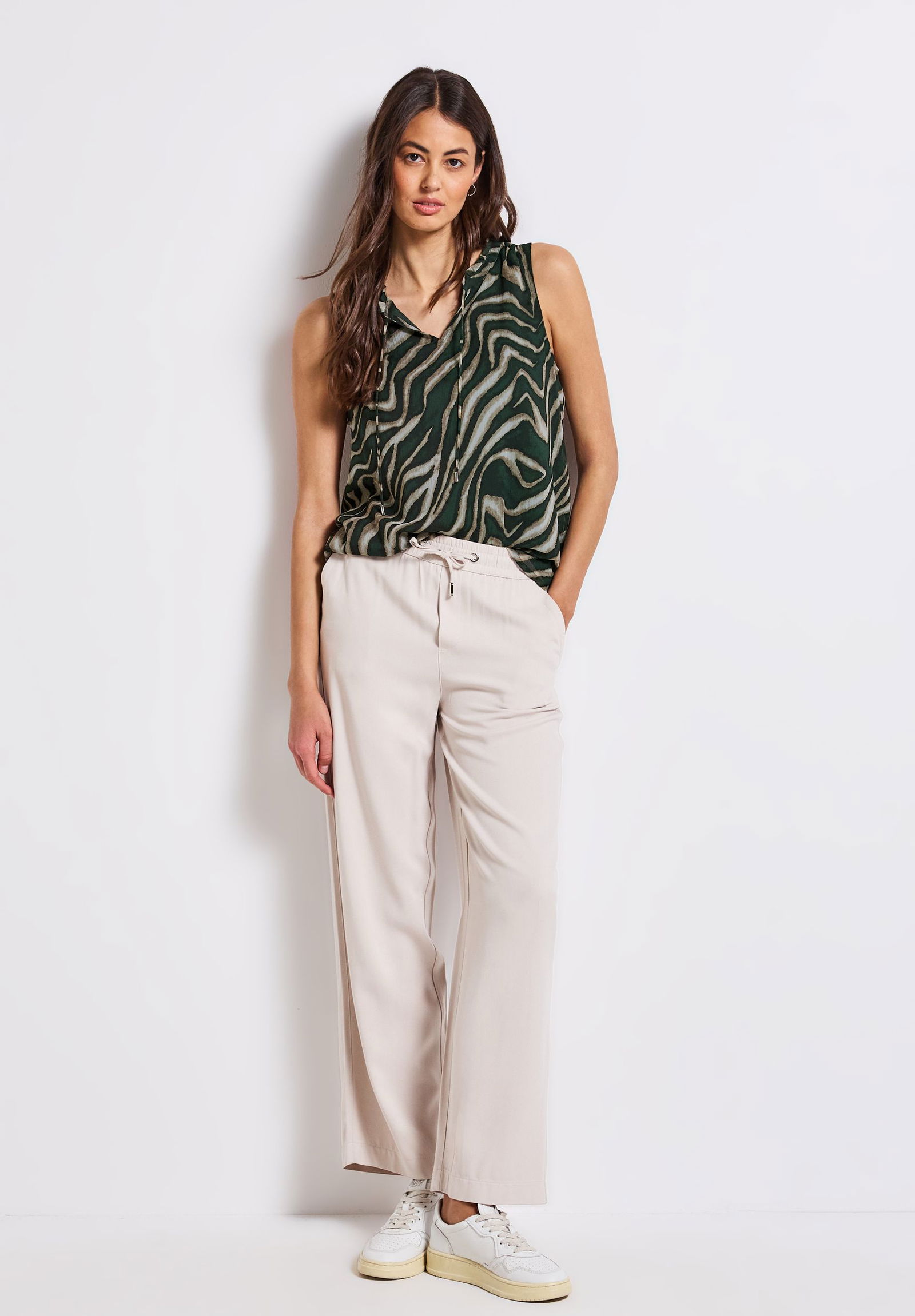  |  Chiffon Blusentop mit Print | 42