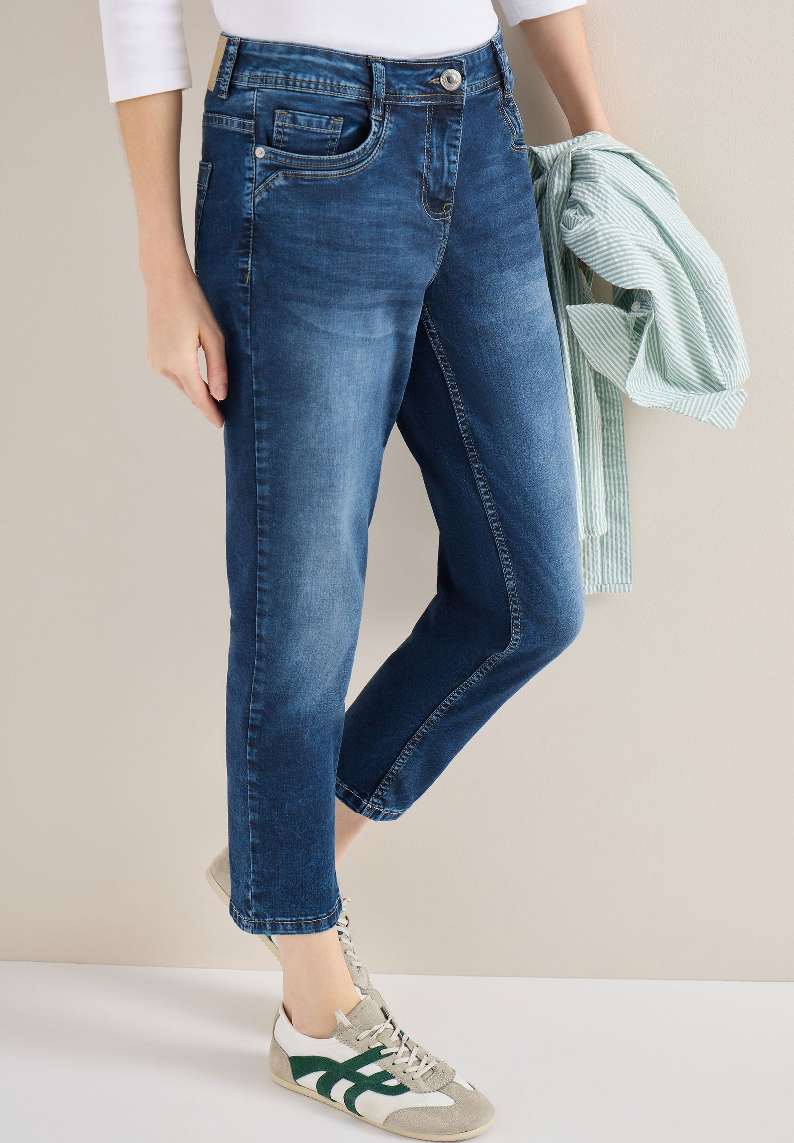 CECIL |  CECIL 7/8-Jeans  | 30/26 | mid blue used wash