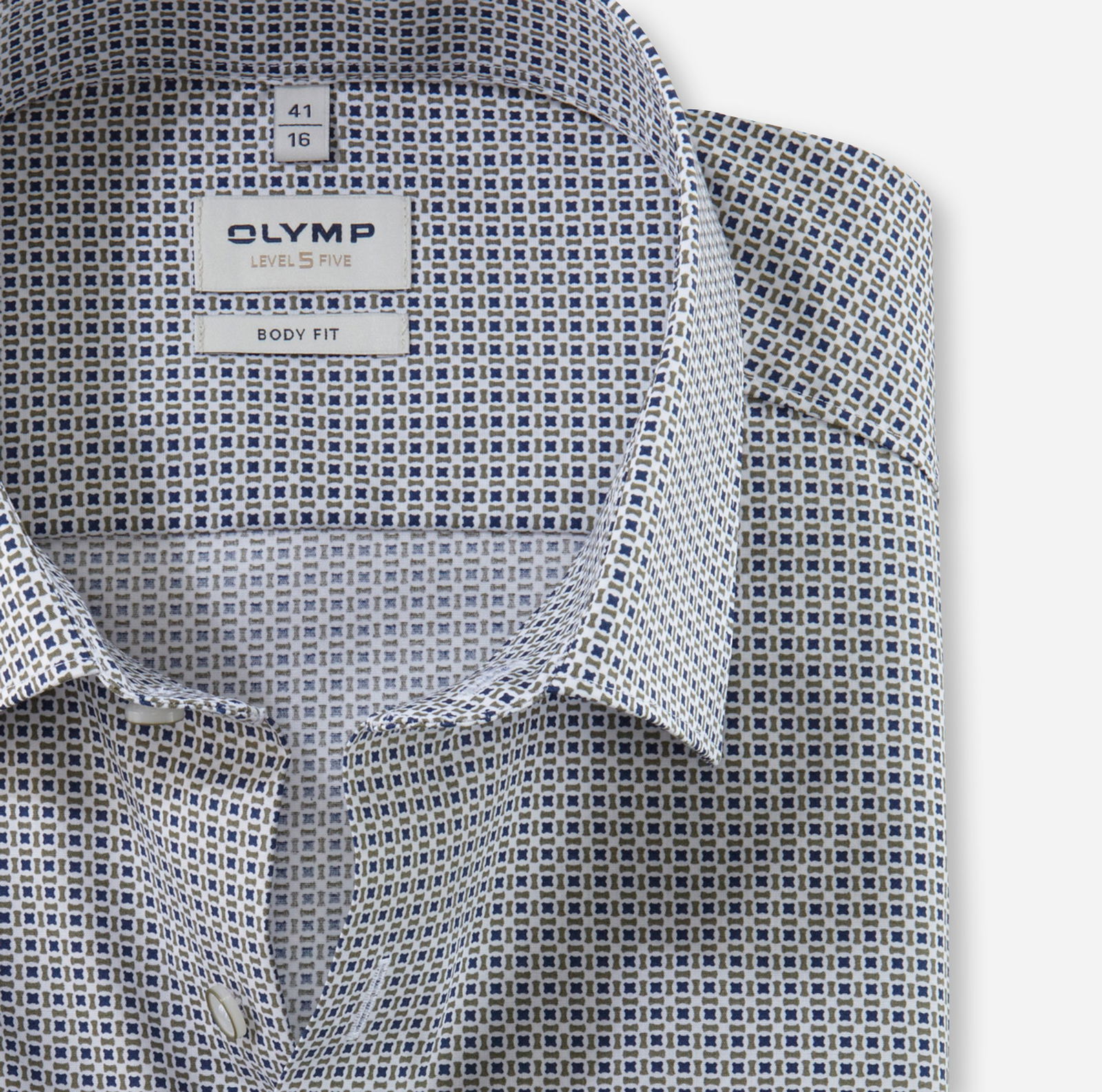 Olymp |  Olymp Hemd Modern Fit  | 42 | oliv