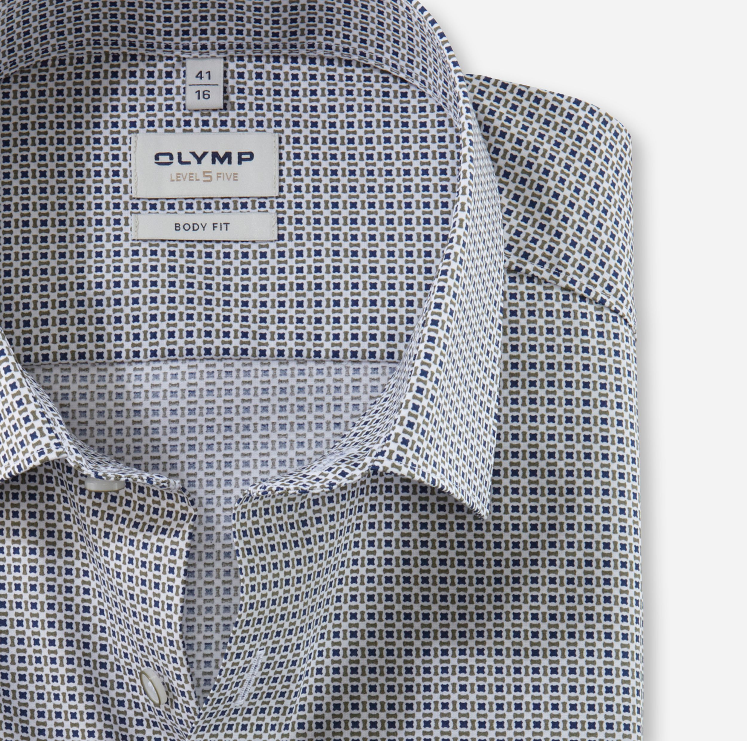 Olymp |  Olymp Hemd Modern Fit  | 42 | oliv