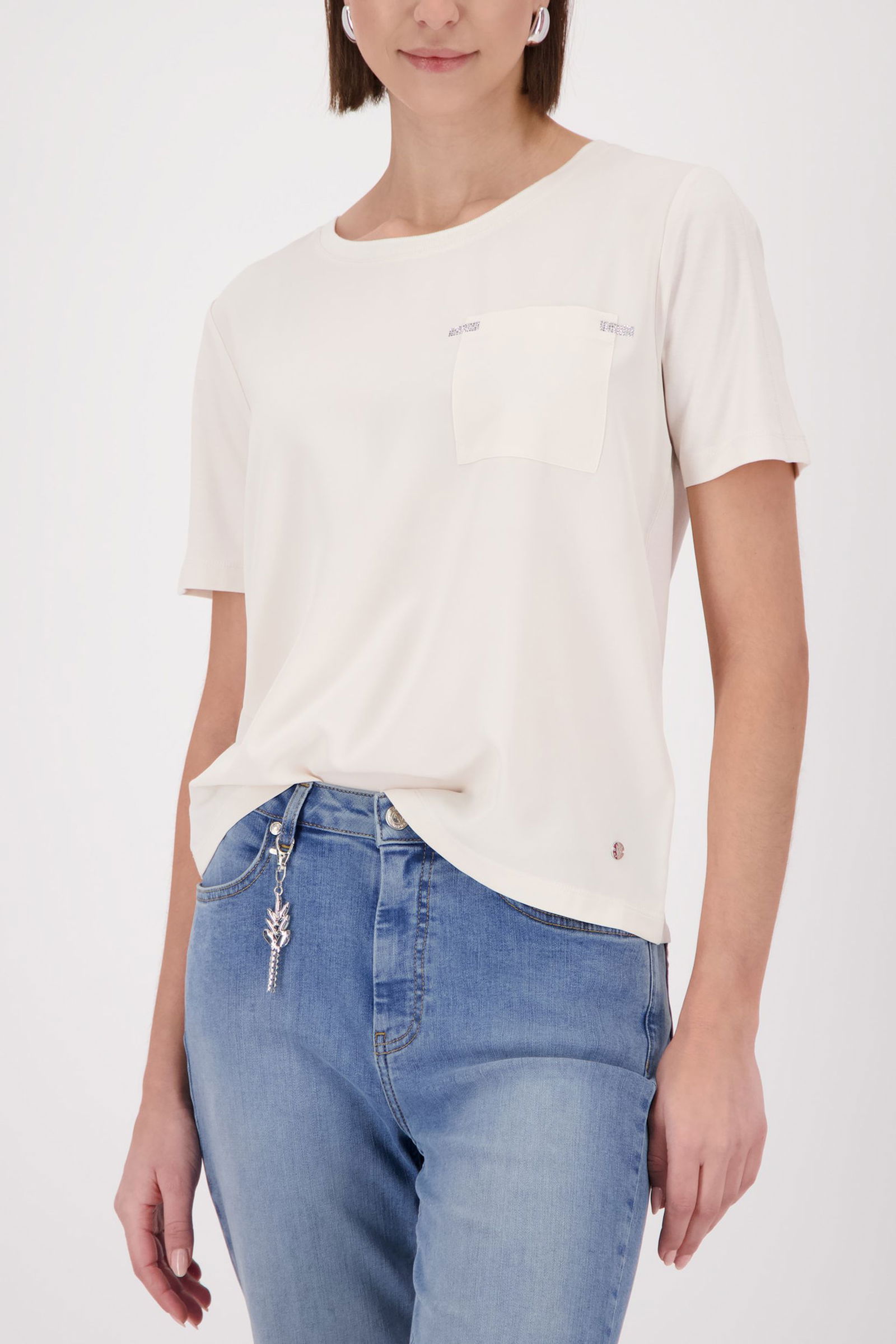 Monari |  Bluse, champagne beige | 36 | cloudy grey