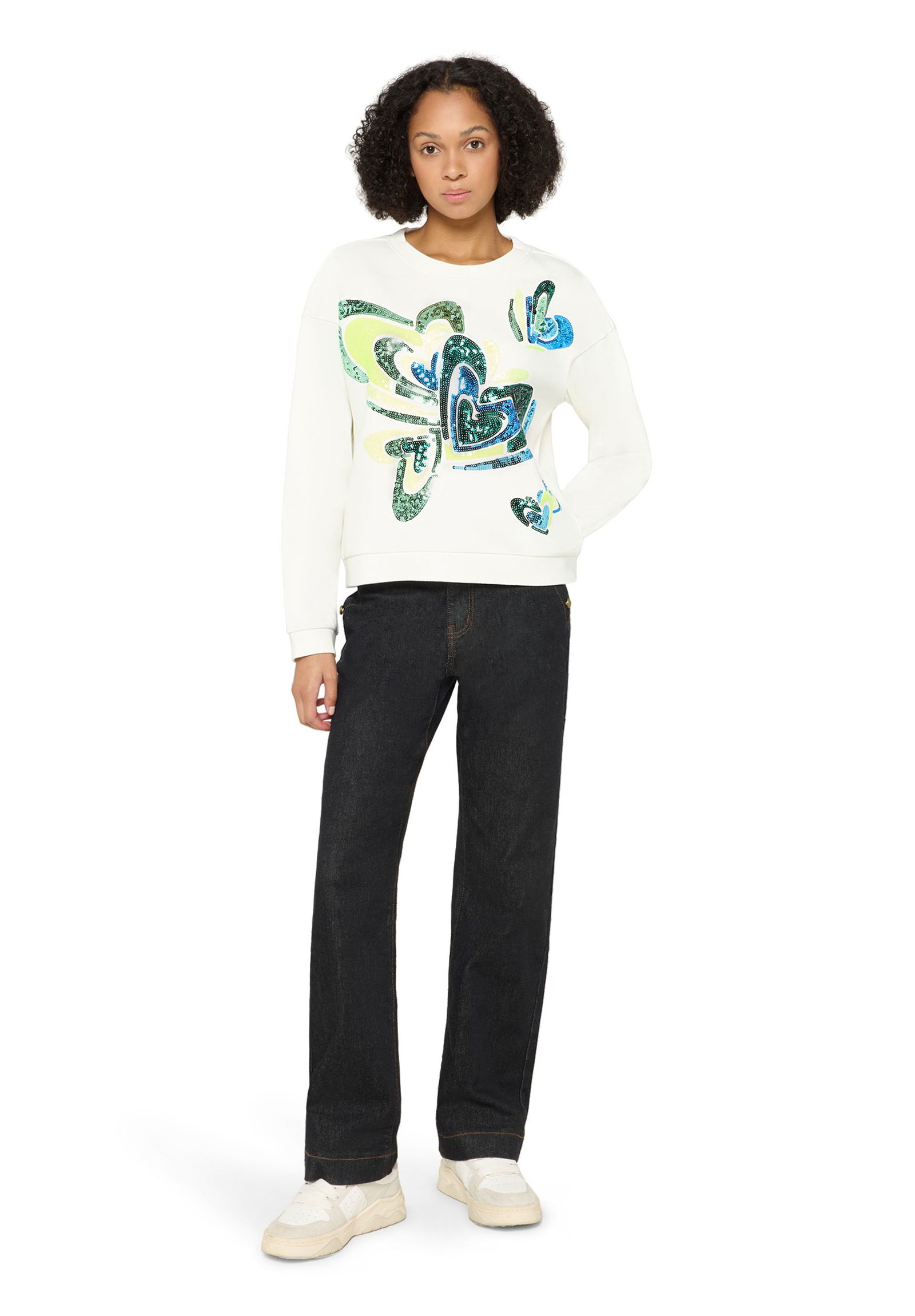 |  Sweat Kurz 1/1 Arm, Patch Cream/Green | 44 | patch cream/green