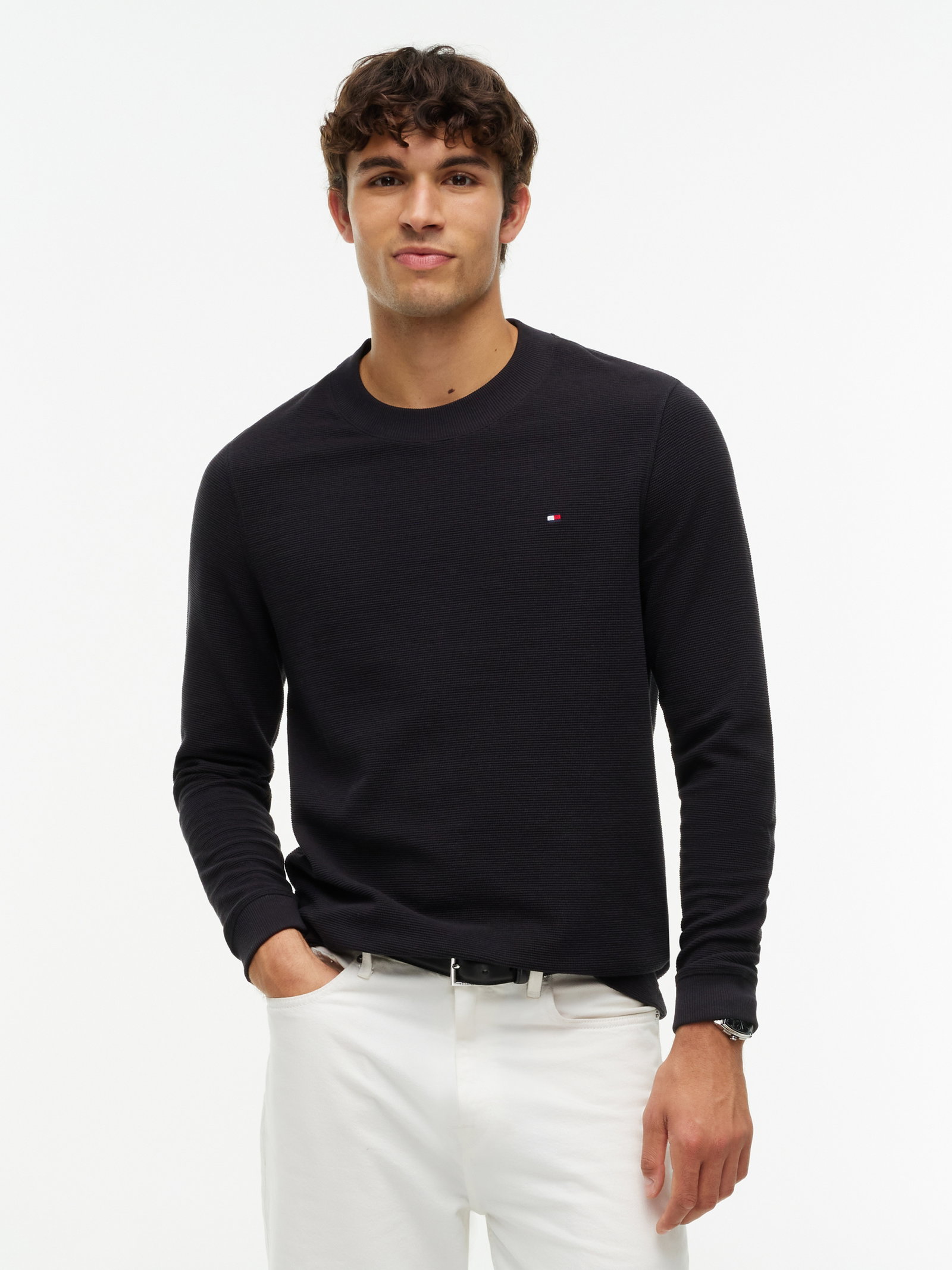TEXTURED LS TEE, BLACK #2