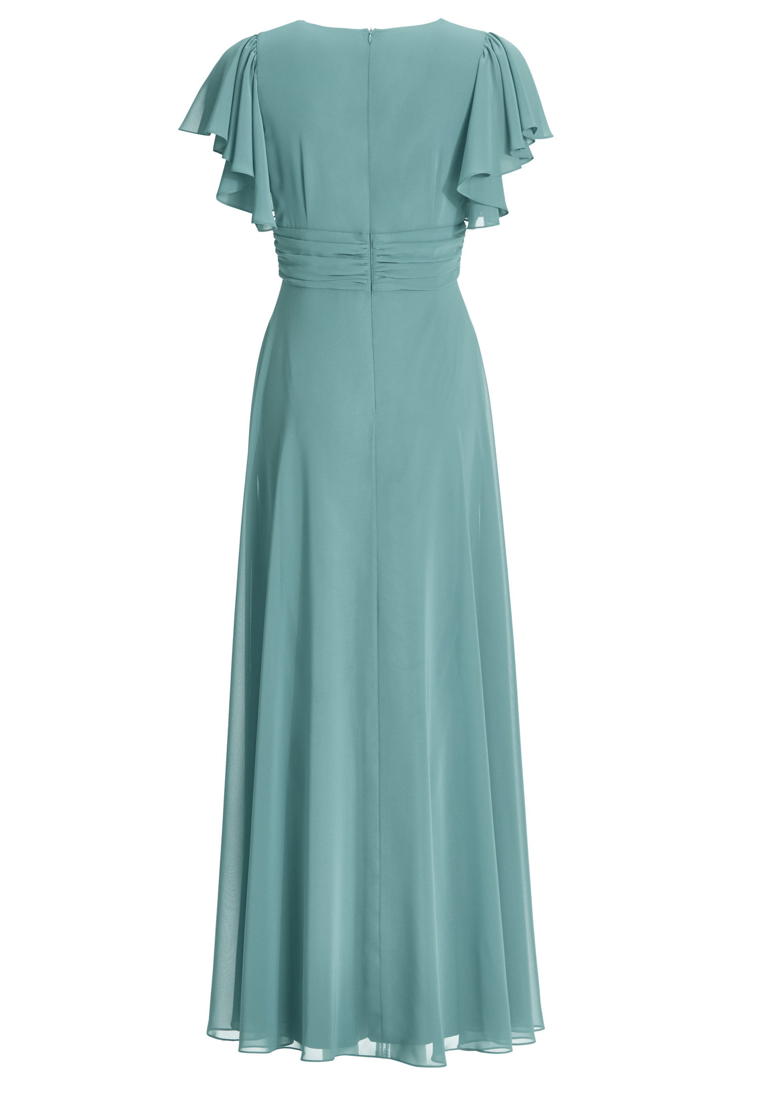 Chiffon Jumpsuit mit Überrock und V, teal green #7
