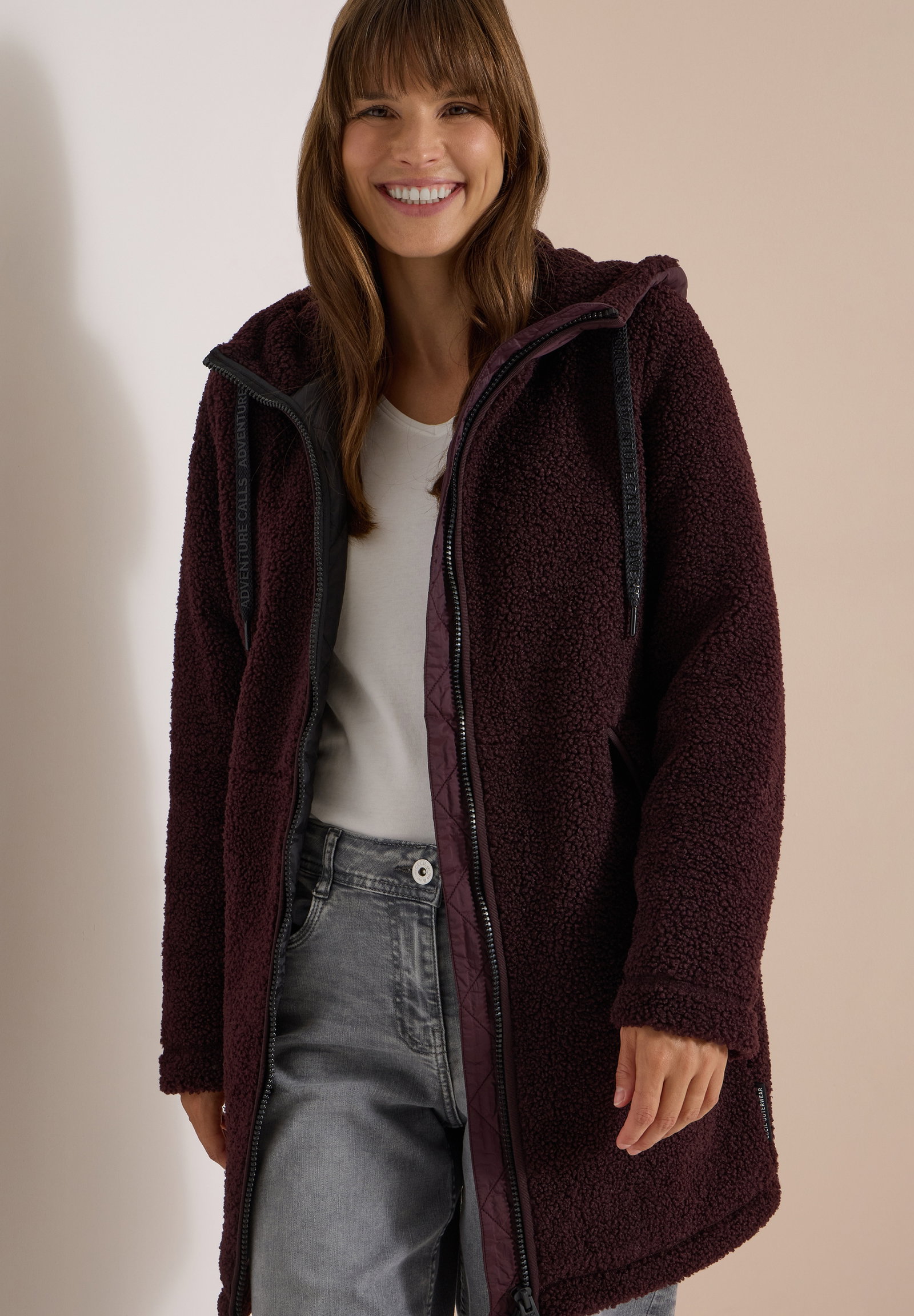 TOS Teddy Matmix Coat, berry red #3