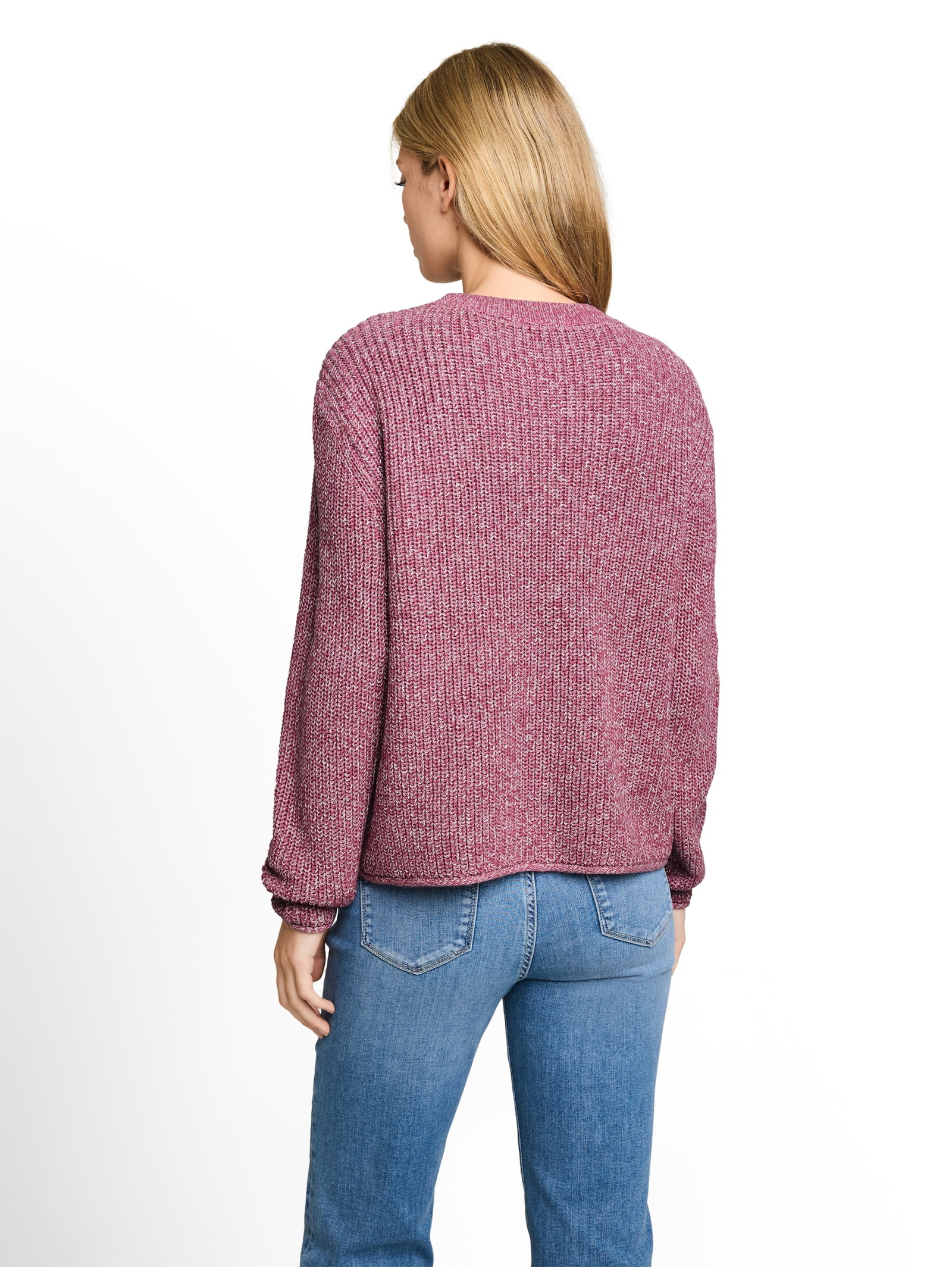 knit mouline crew-neck, dusty berry mouline #4