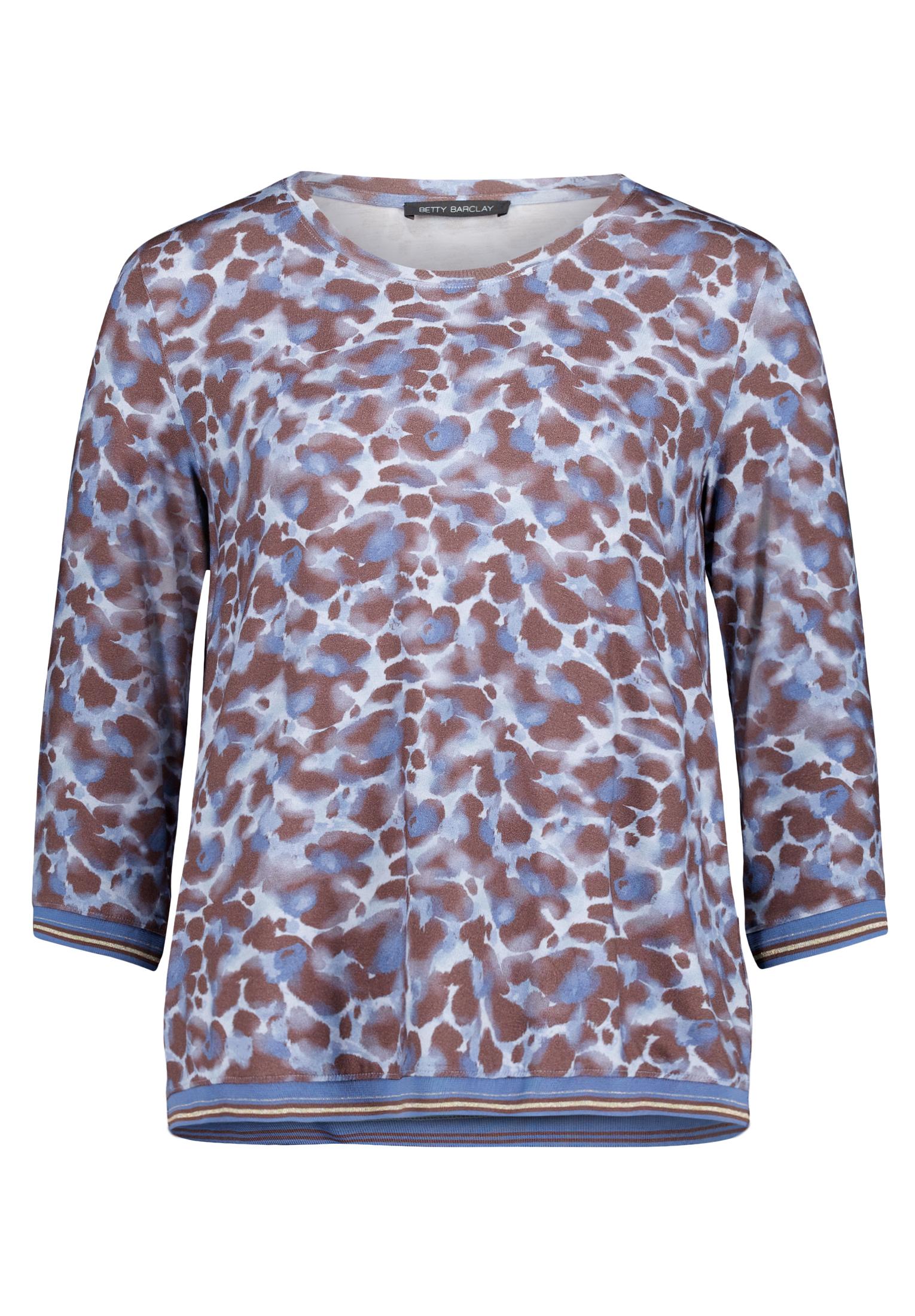 Shirt Kurz 3/4 Arm, Blue/Brown #1