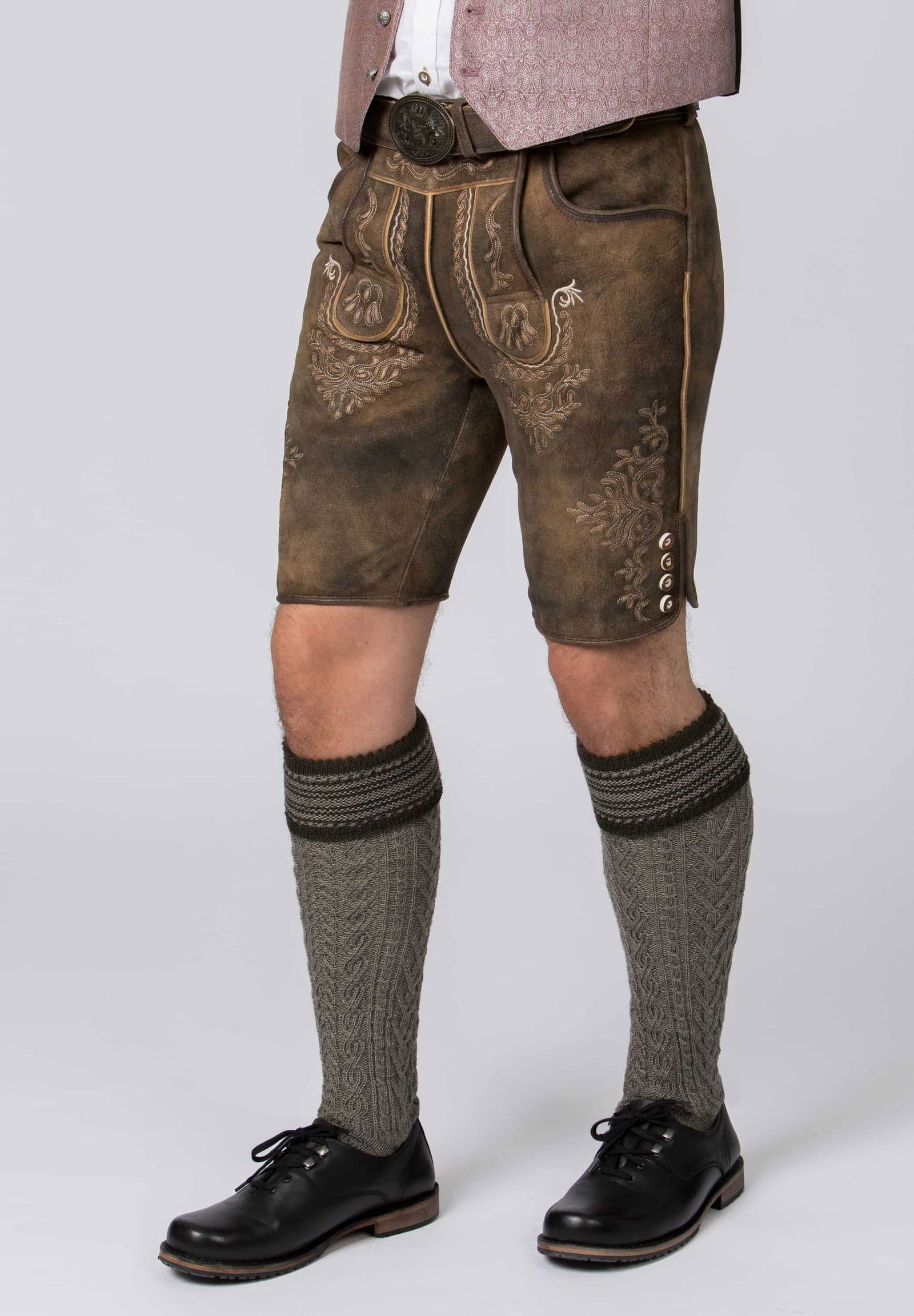 Stockerpoint |  Stockerpoint Trachtenlederhose Lederhose Logan | 52 | kiesel gespeckt