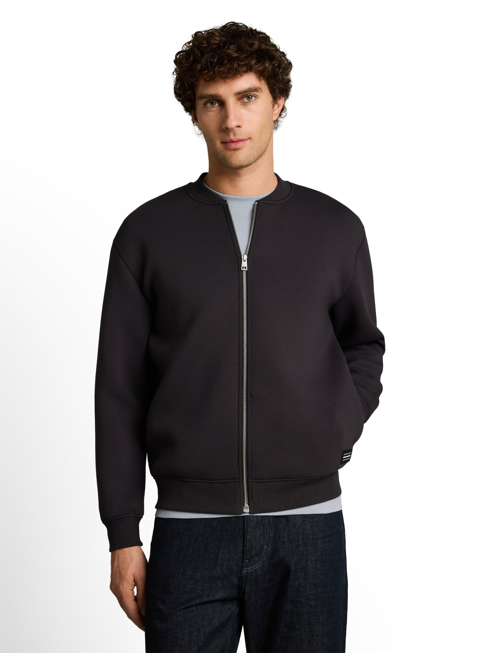 relaxed scuba bomber jacket, coal grey #5