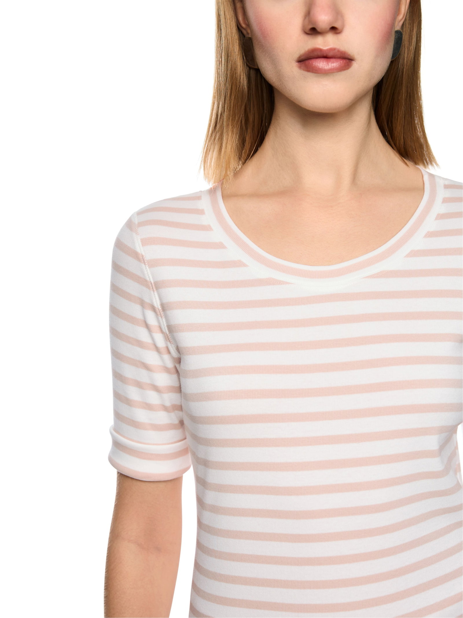 Marc Cain Additions Ringel-T-Shirt aus Baumwoll-Ripp #4