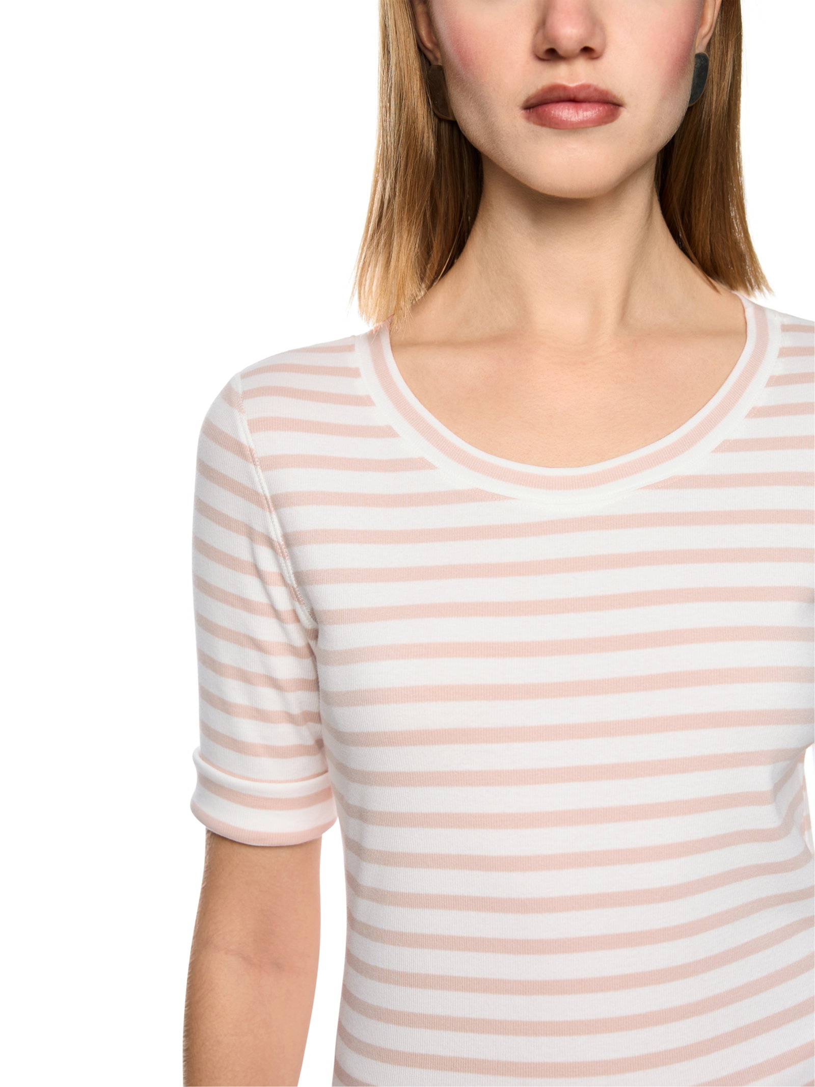 Marc Cain Additions Ringel-T-Shirt aus Baumwoll-Ripp #4