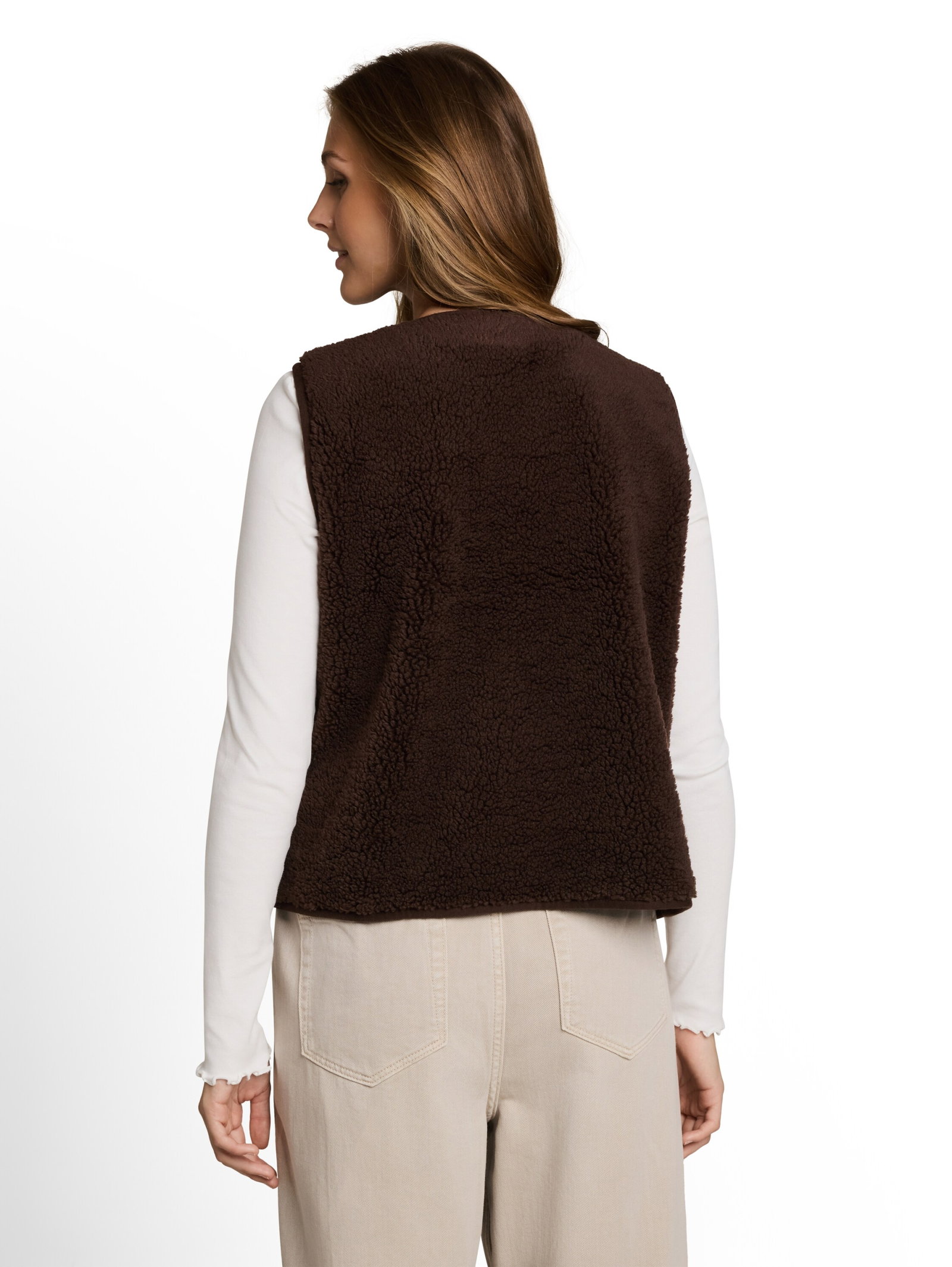 teddy vest, cool dark brown #4