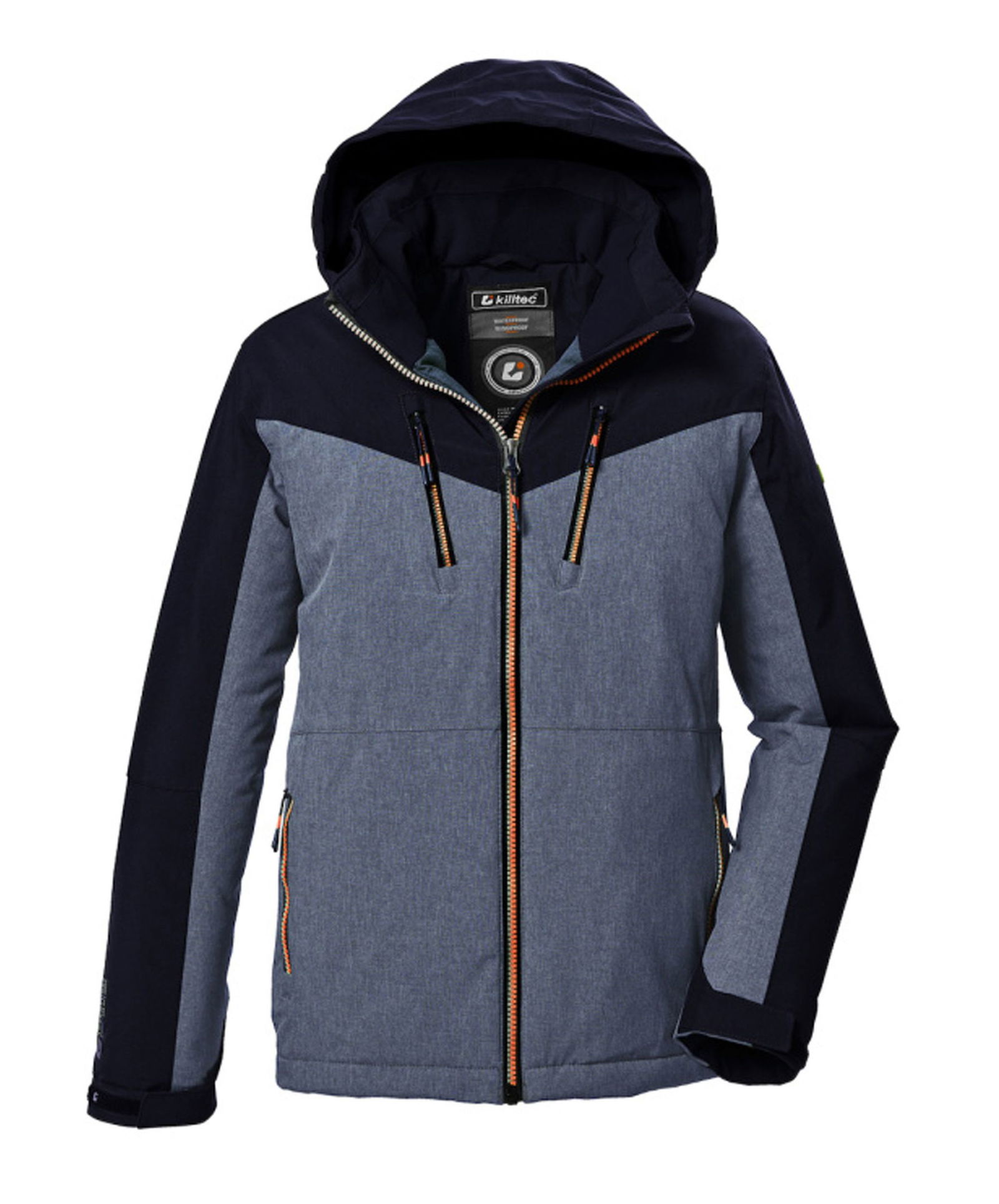 eba41dc9a92fd0aacffdd44fd0a4362e | Kiltec Funktionsjacke mit Kapuze und Schneefang | 152 | blaugrau