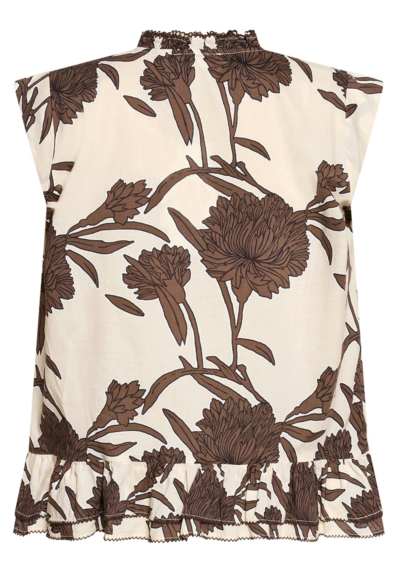 Bluse Kurz 1/2 Arm, Beige/Brown #2