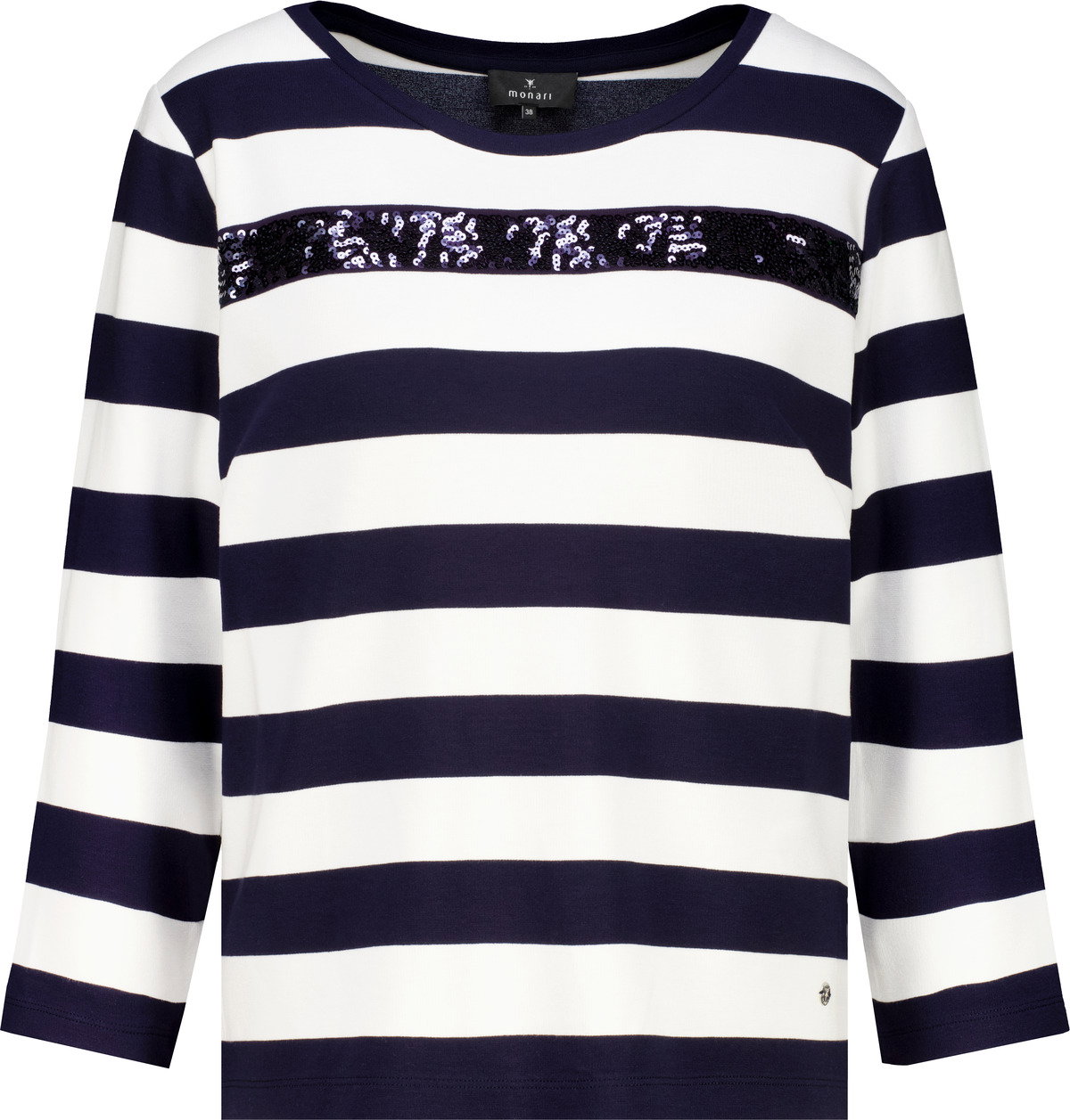 Monari Sweatshirt mit Pailletten-Streifen #1
