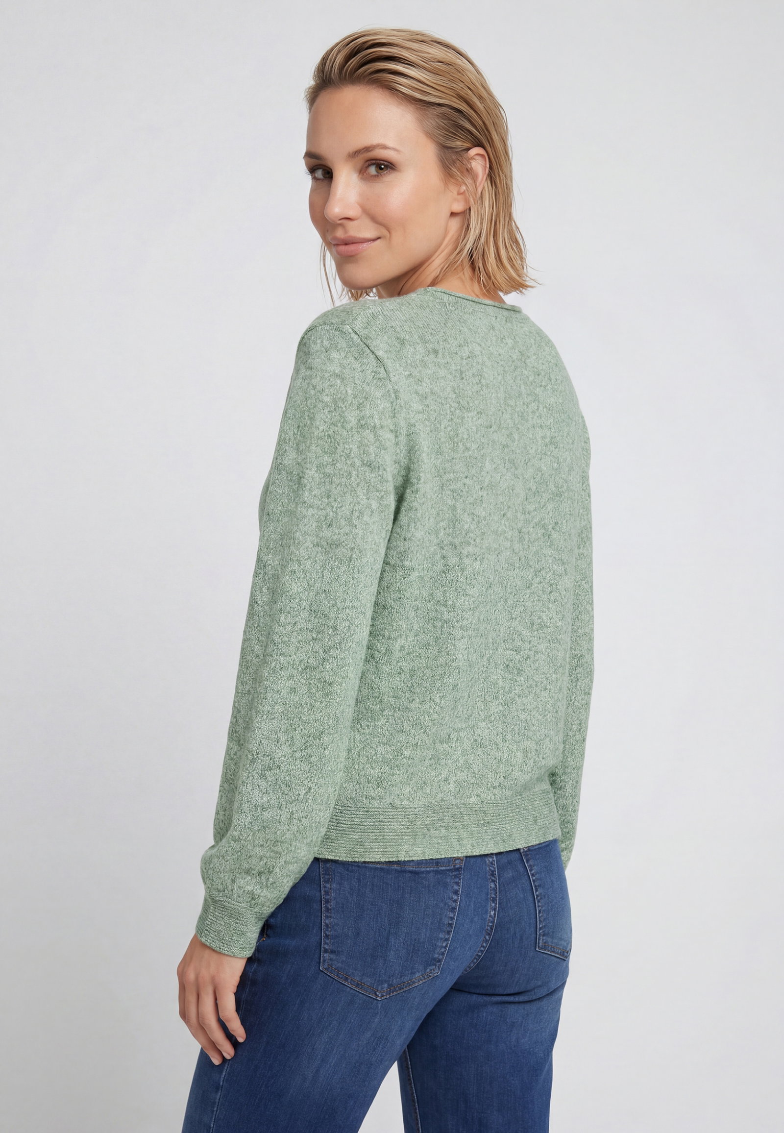 Pullover Long Sleeves, Moss Green Melange #2