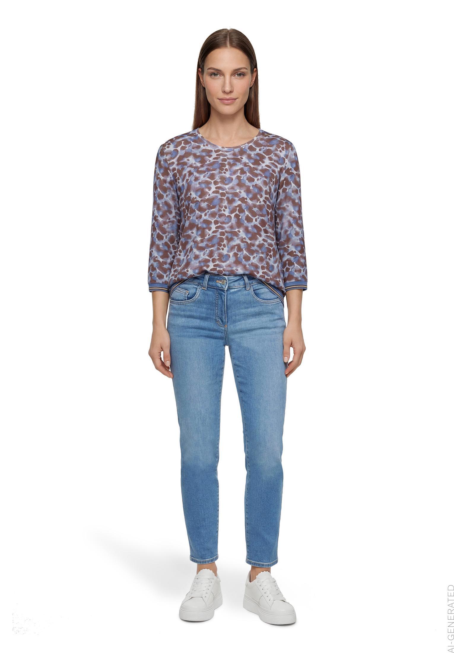 Shirt Kurz 3/4 Arm, Blue/Brown #5