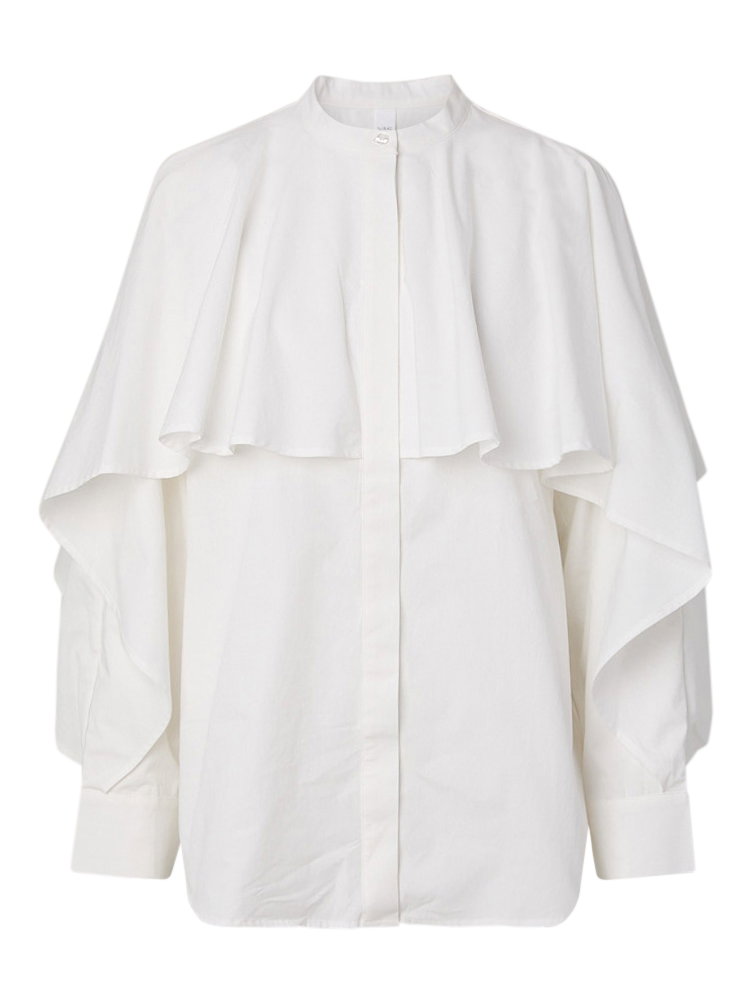 YASLAU LS CAPE SHIRT - EX, Star White #1