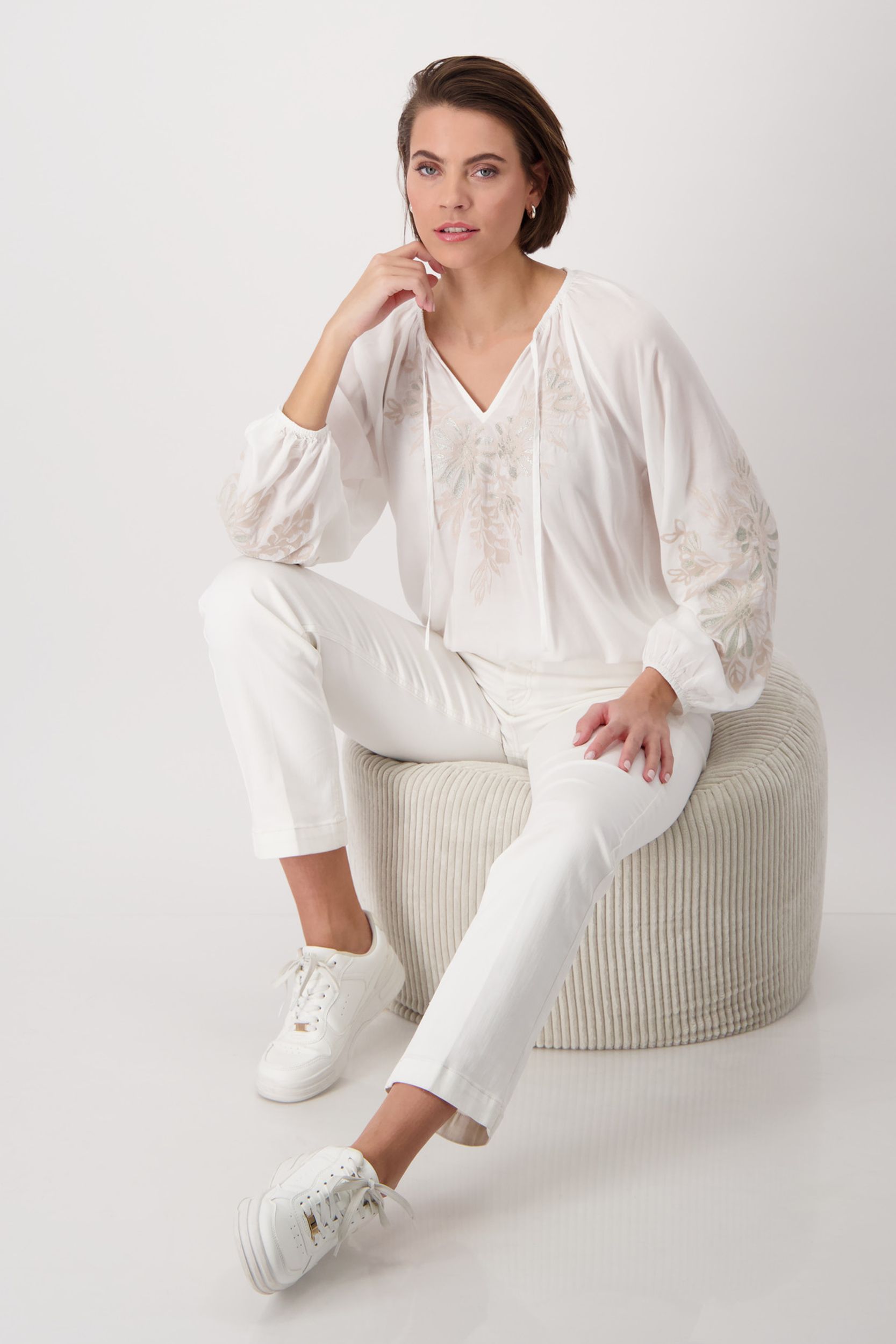 Monari |  Monari Druckbluse  | 42 | off-white
