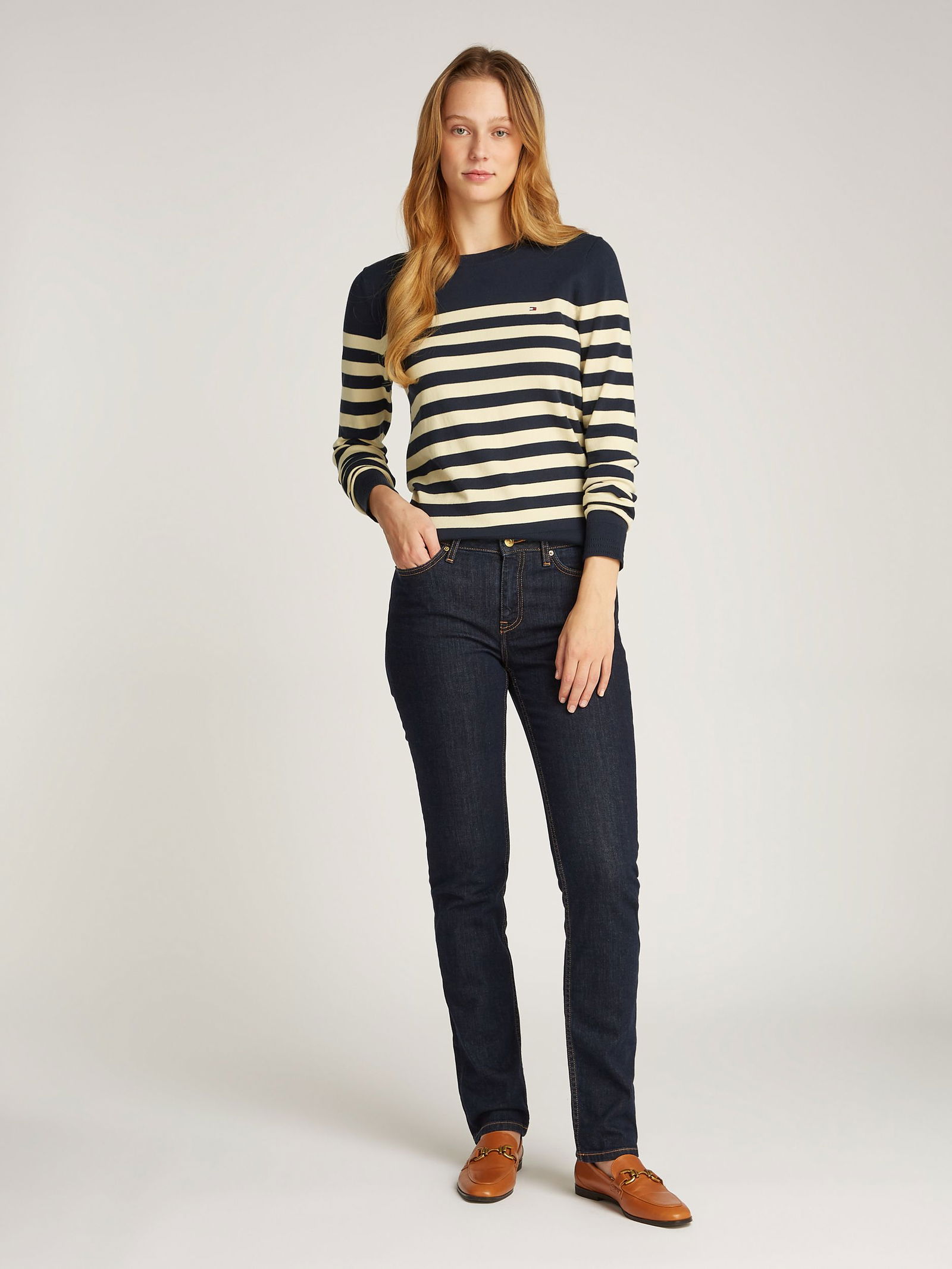 Tommy Hilfiger |  Tommy Hilfiger Pullover  | L | breton ecru/desert sky