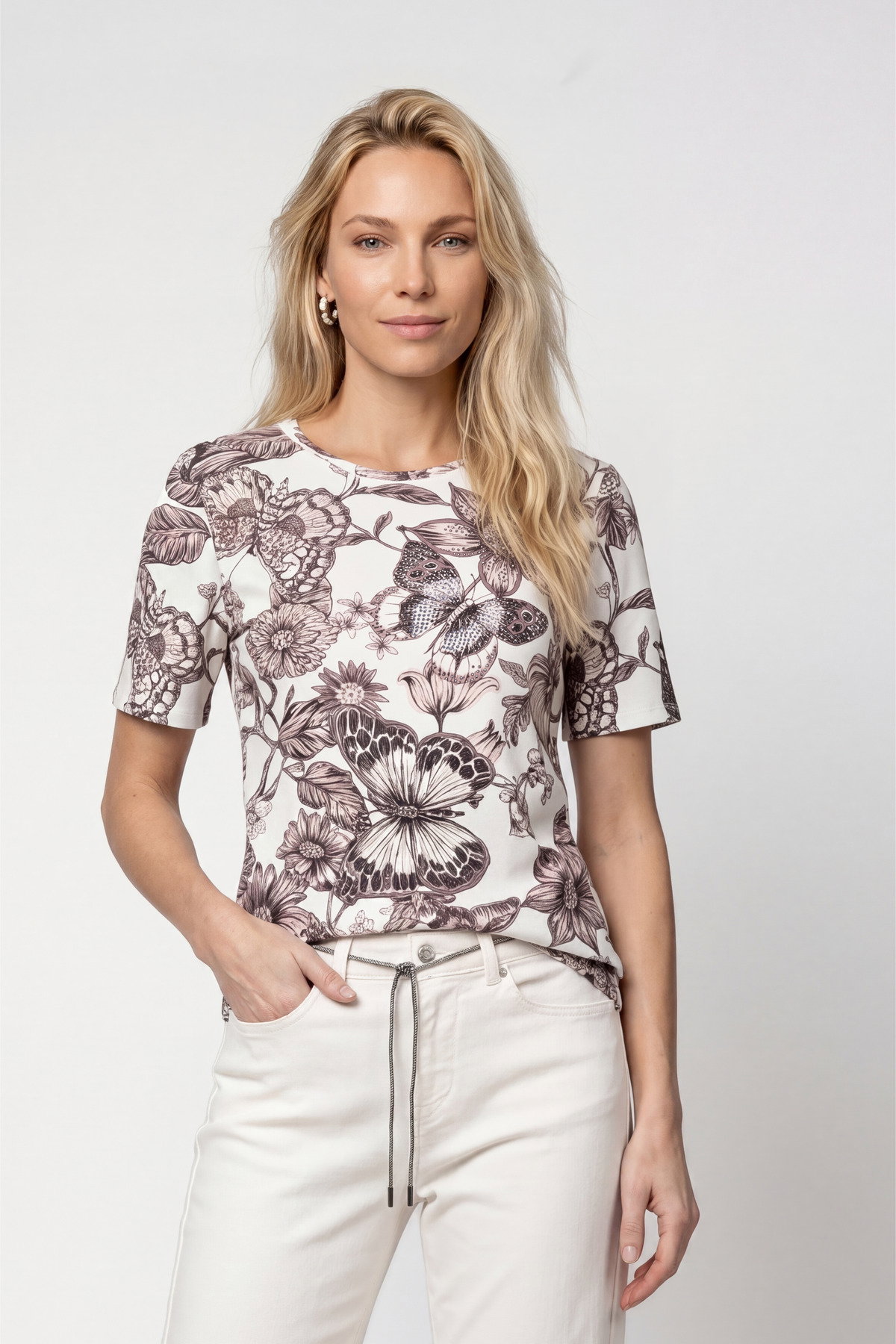 T-Shirt, taupe gemustert #2
