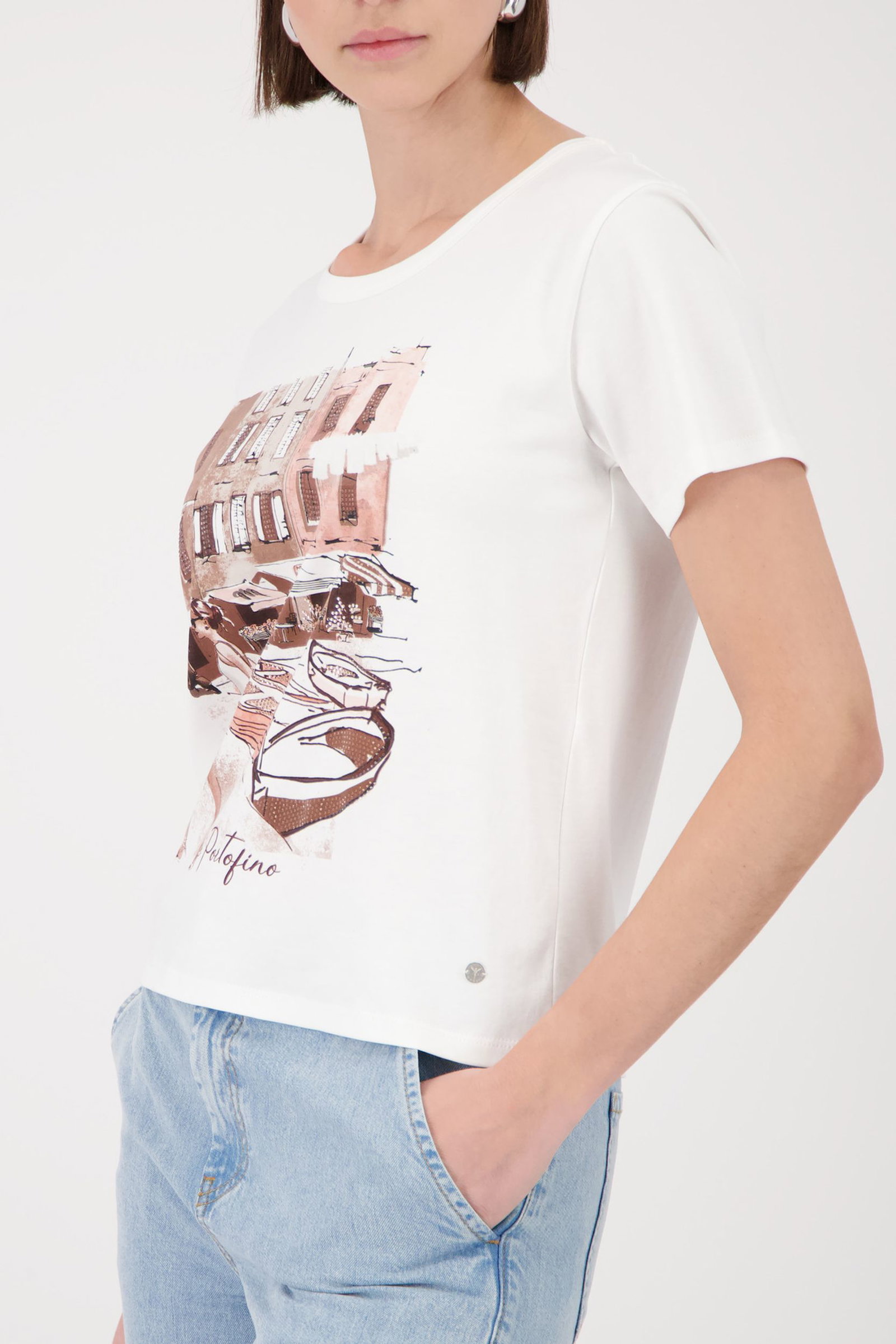 Monari |  T-Shirt, cream | 36
