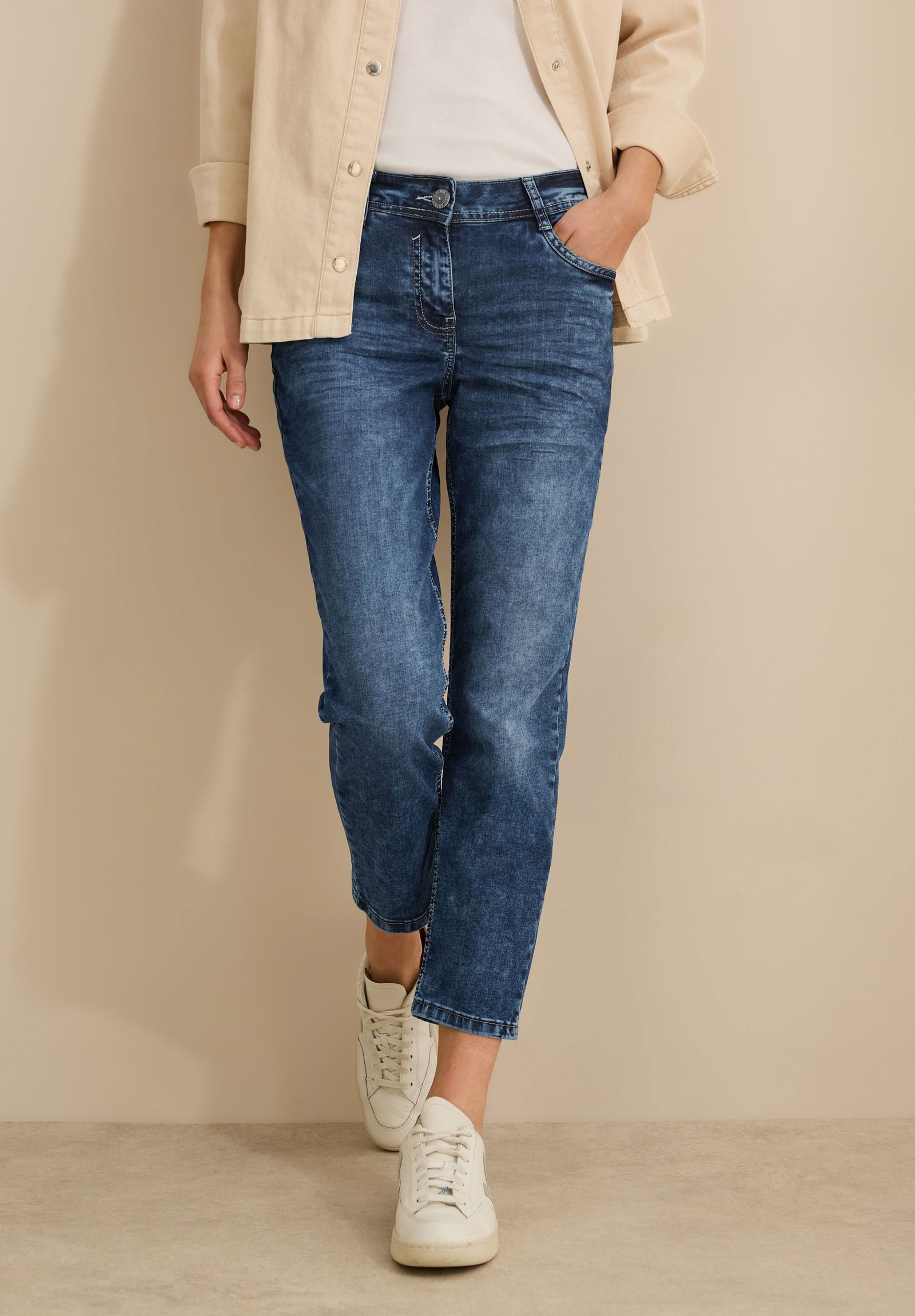 CECIL | CECIL 7/8-Jeans | 29/26 | mid blue used wash