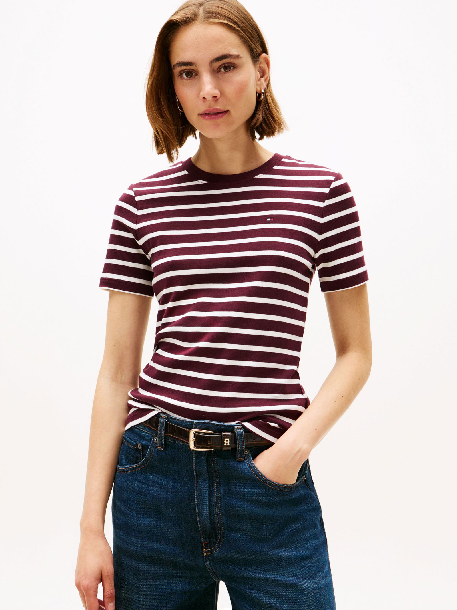 6f057012b0bea6fccef1b09c5a2fc781 Tommy Hilfiger | Tommy Hilfiger Slim Cody T-Shirt | M | brilliant berry / stripe