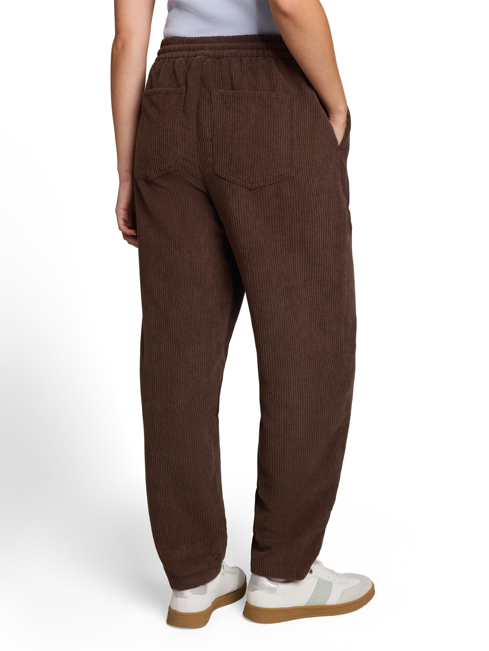 barrel corduroy pants, cool dark brown #9