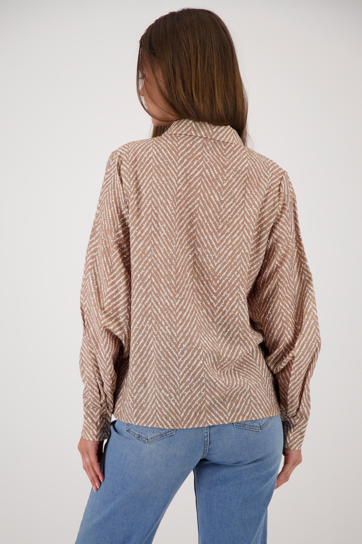 Bluse, brown sugar gemustert #4