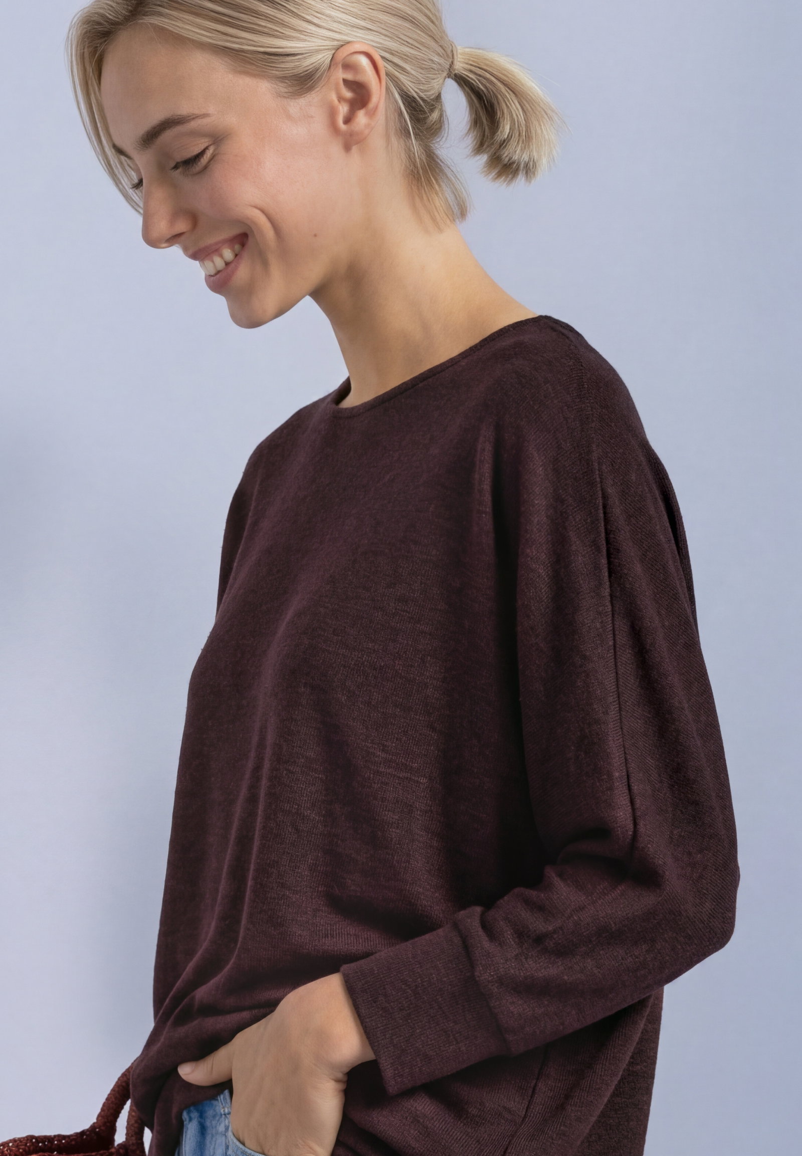 melange batwing shirt, rustic rouge mel. #6