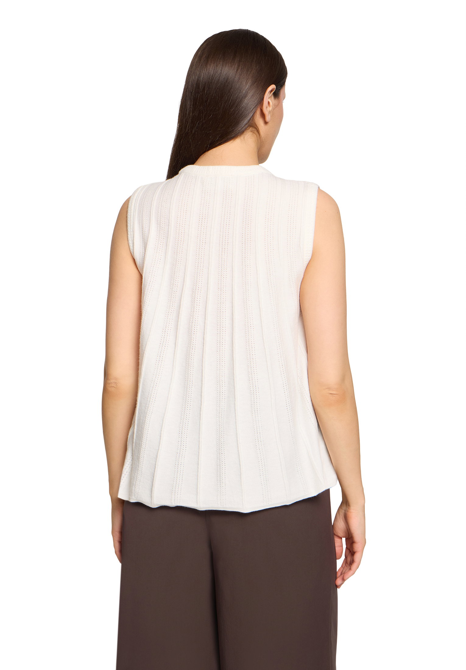 Strickpullover Kurz ohne Arm, Offwhite #4