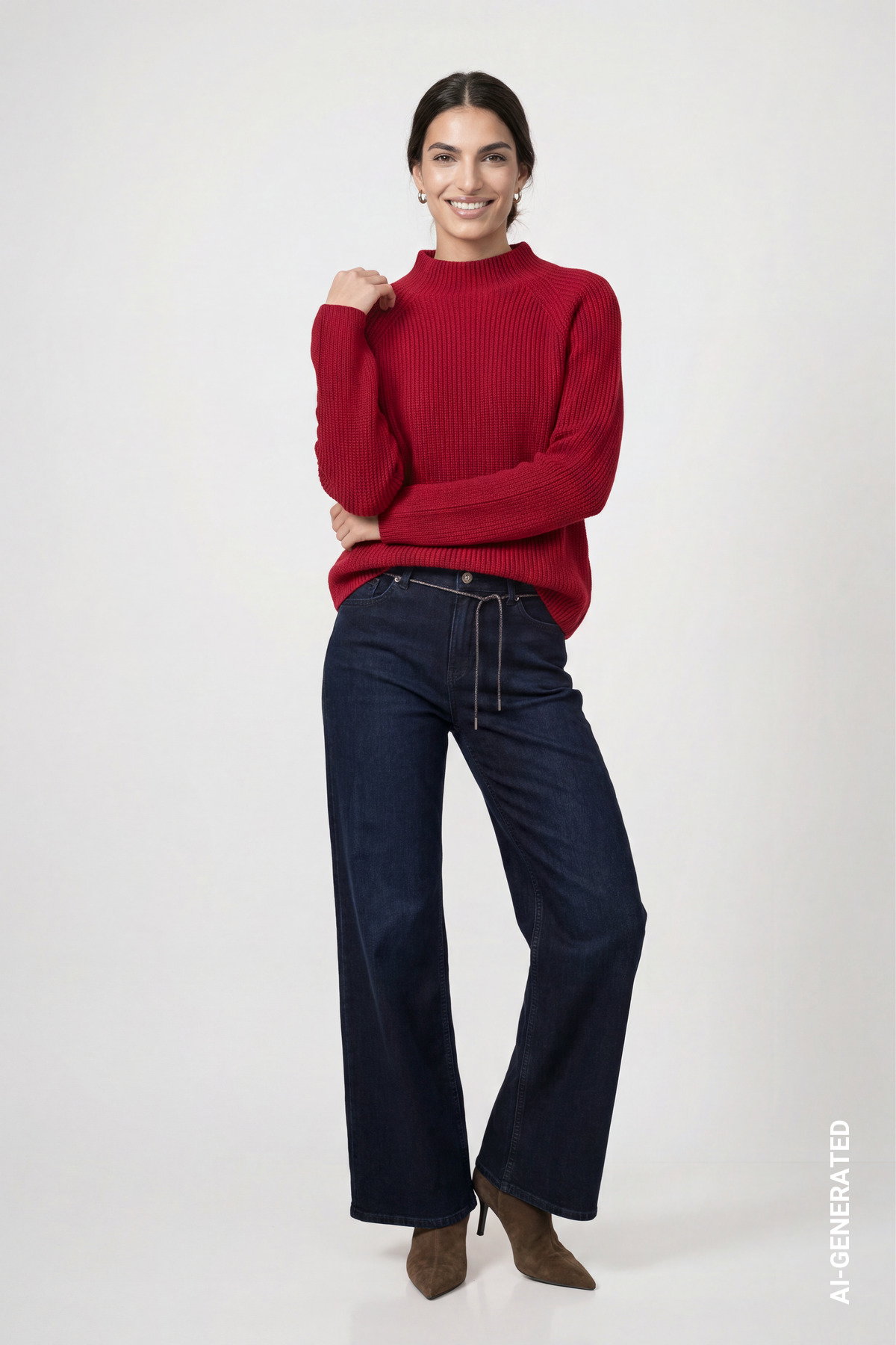 Pullover, red dahlia #6