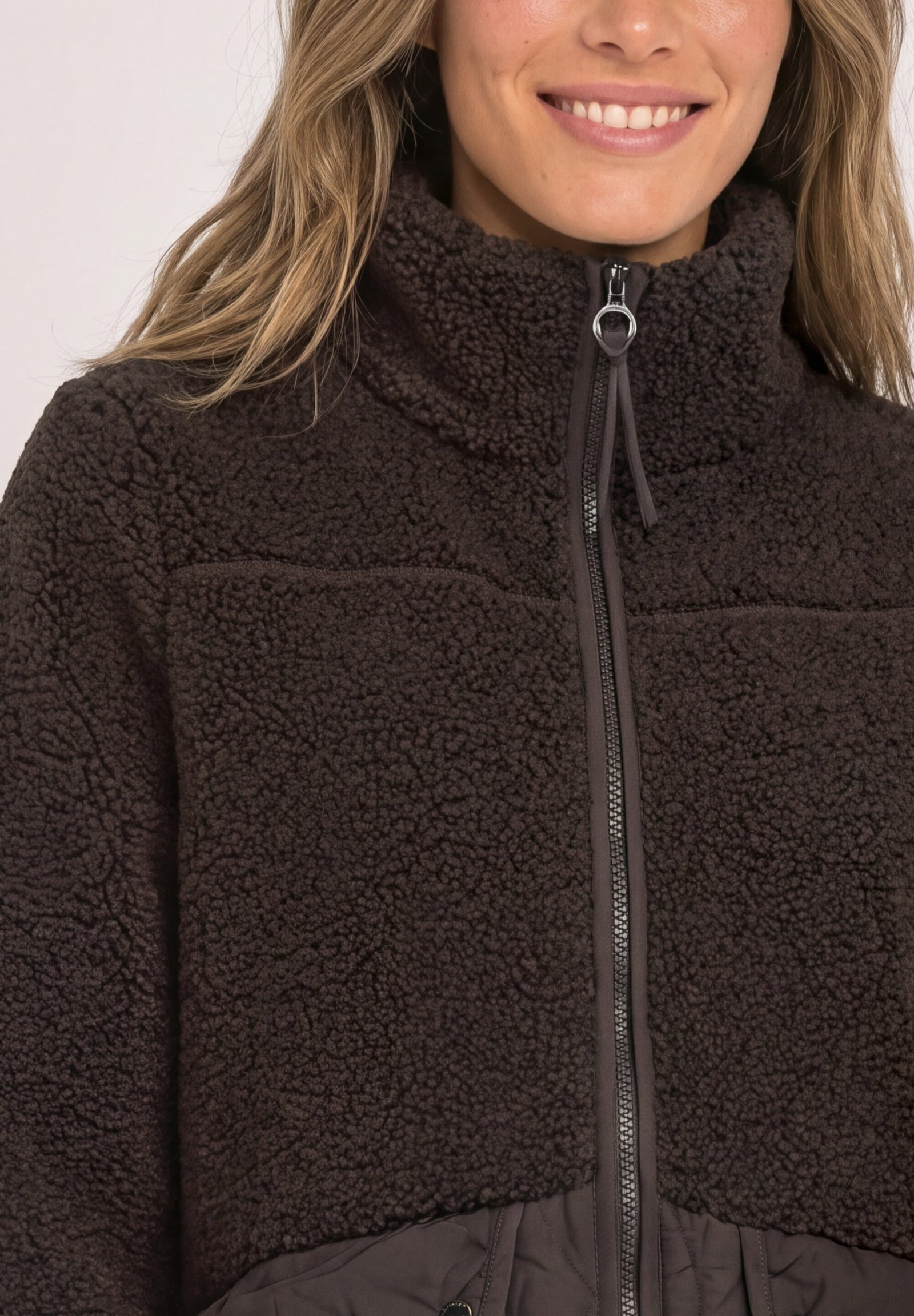 Mat Mix Teddy Coat w. Quilting, auburn brown #6