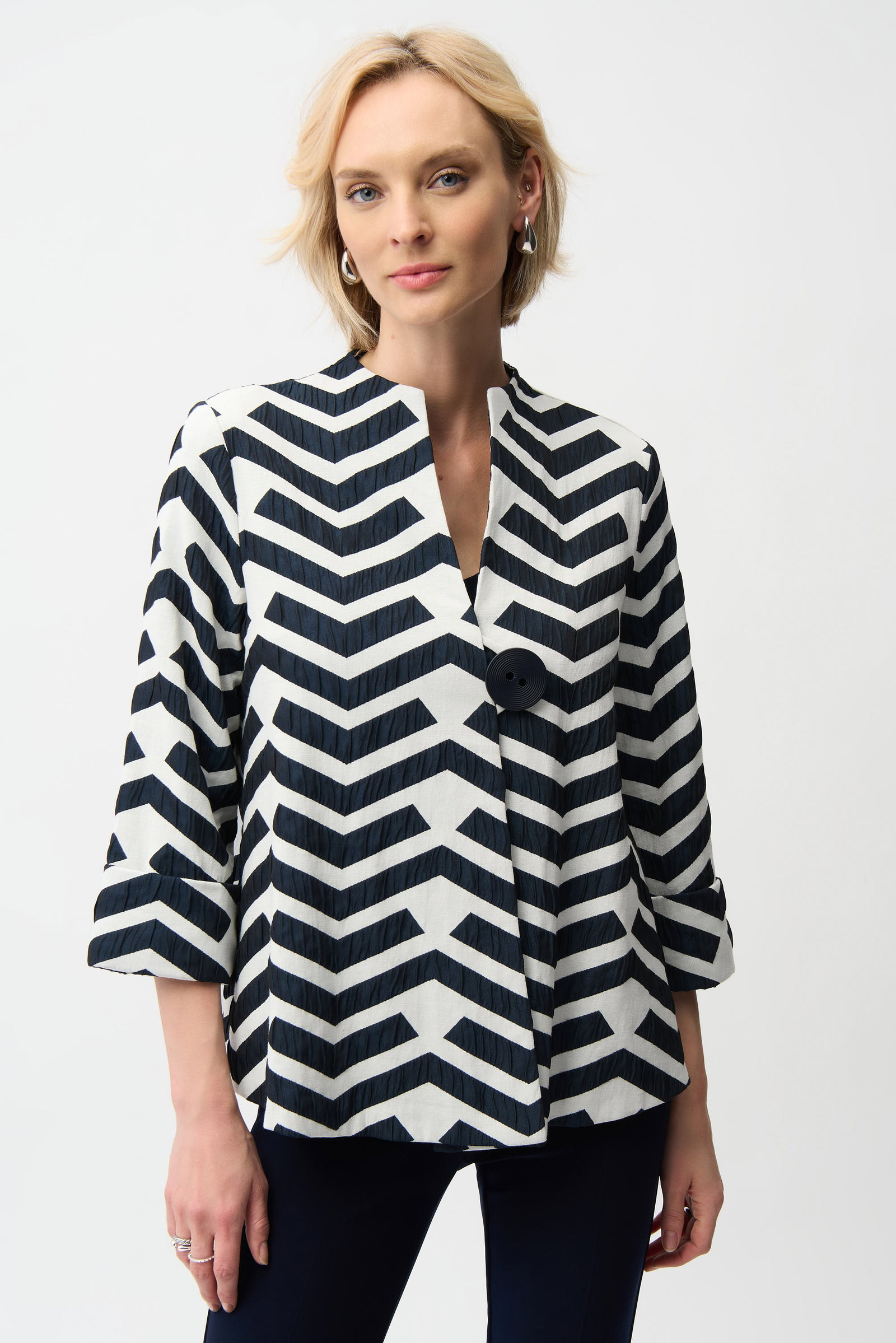 Joseph Ribkoff Trapez-Jacke aus Jacquard mit geometrischem Print #1
