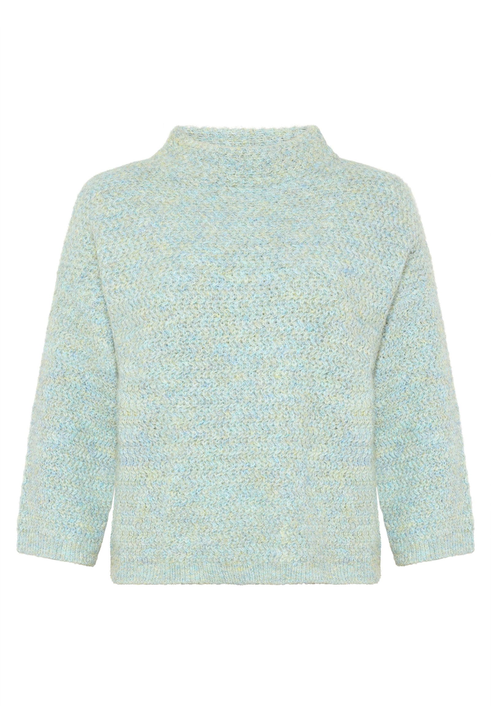 |  Strickpullover Lang 3/4 Arm, Light Blue/Cream | 44