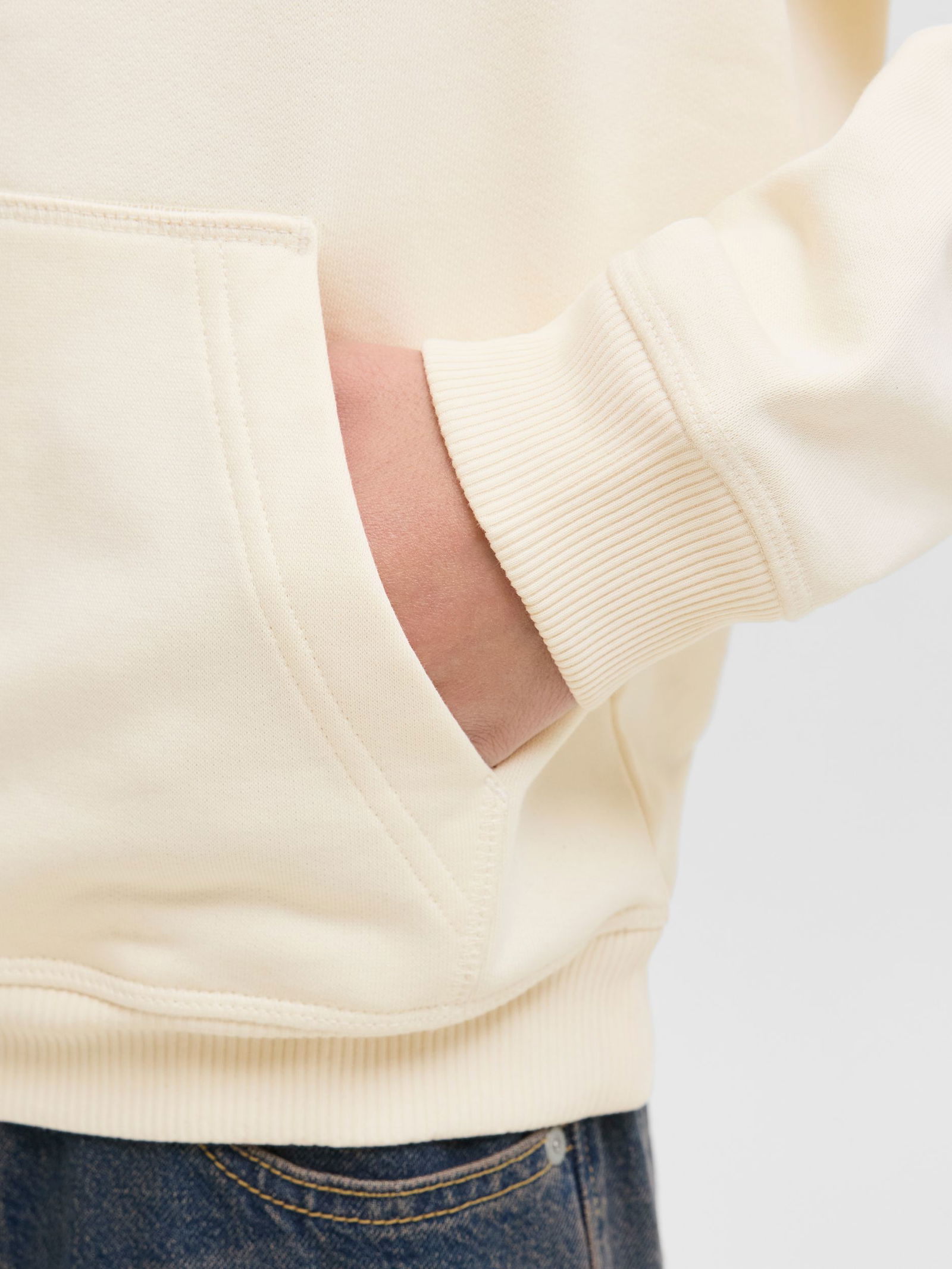 Jack&Jones |  JORNORREBRO TYPO BACK SWEAT HOOD SN JNR | 140 | antique white