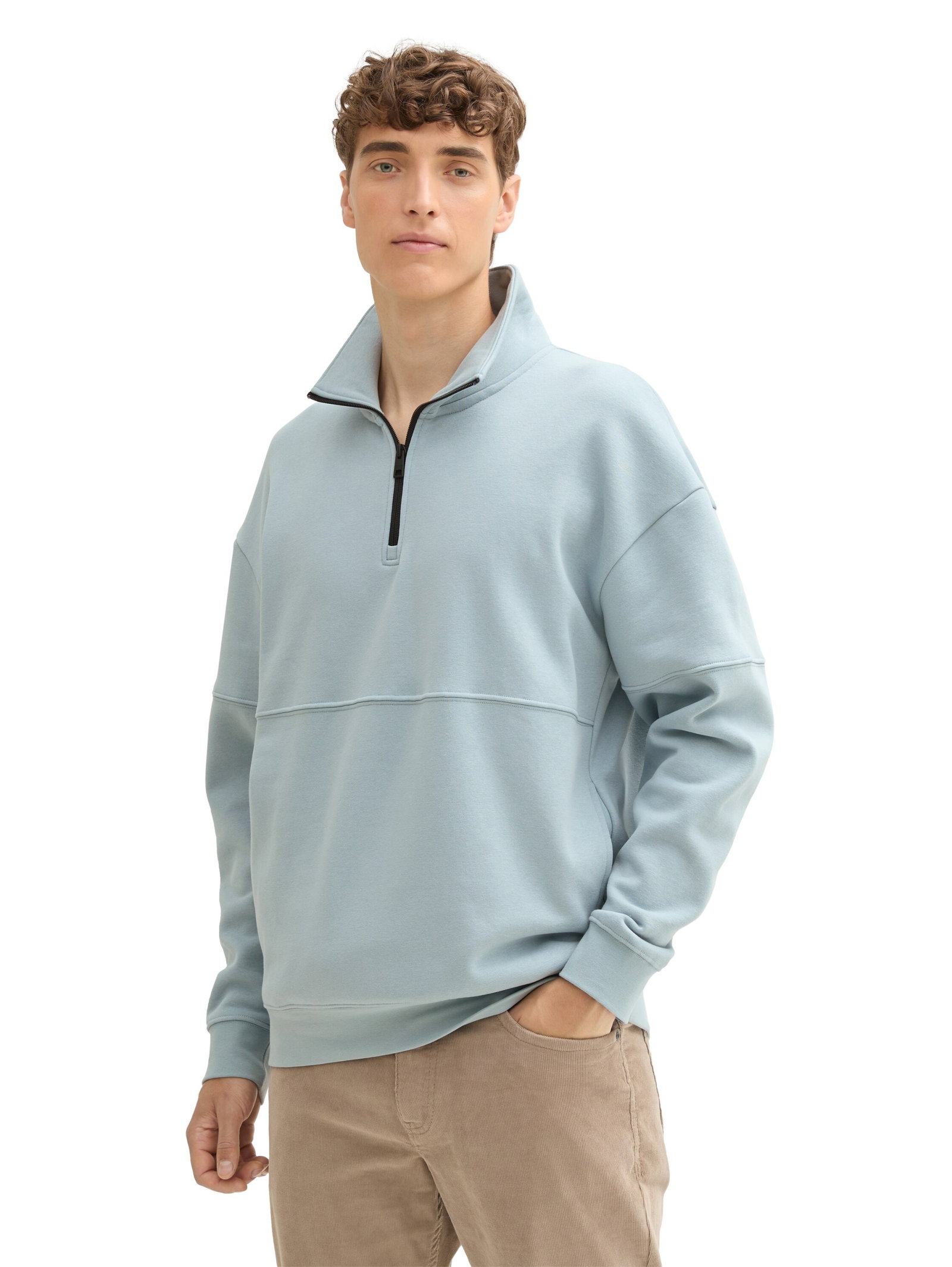 relaxed sweat troyer, light grey mint #6