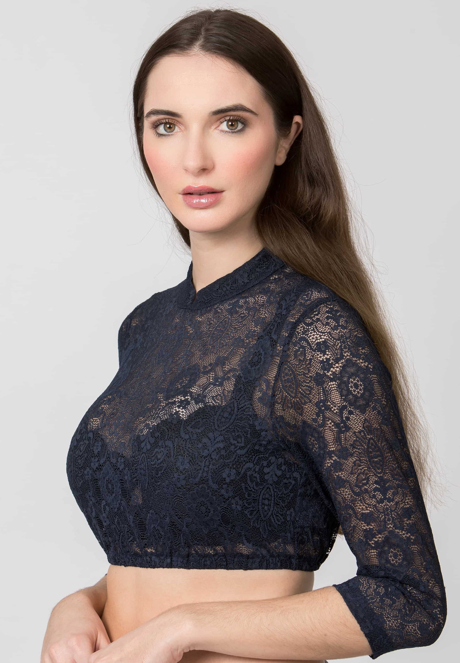 Stockerpoint Dirndlbluse Celine dunkelblau #2