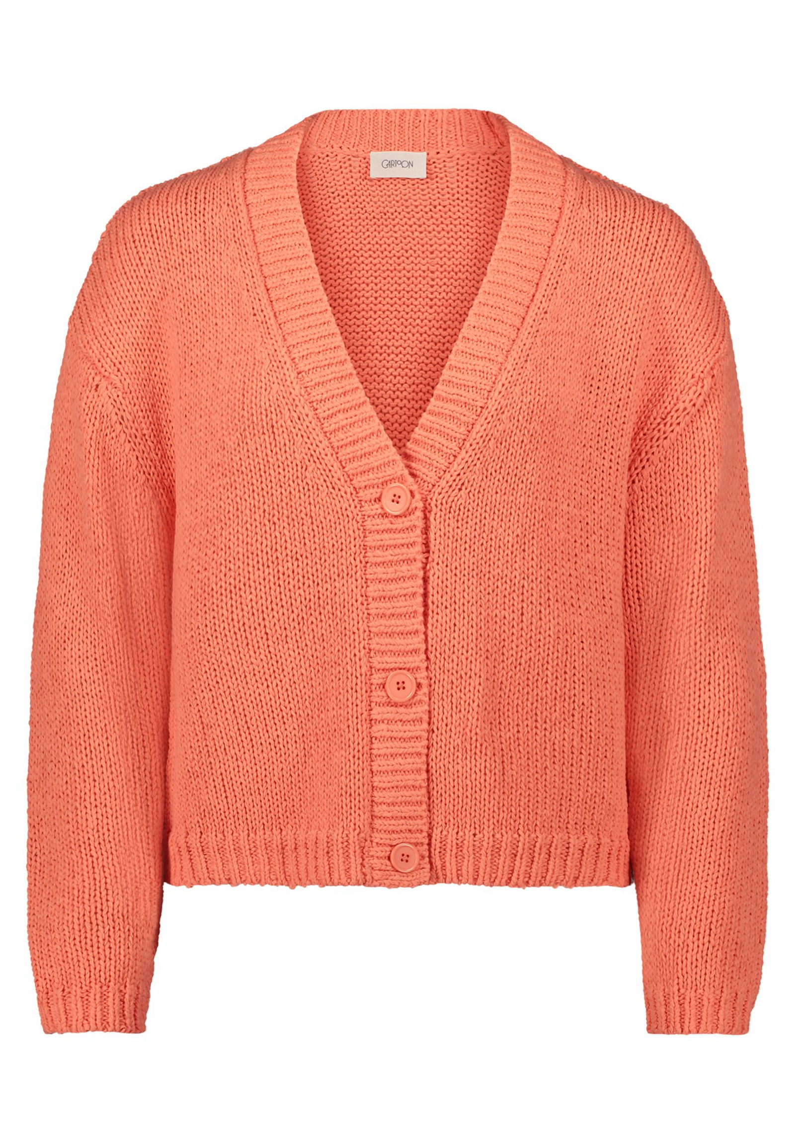 14309de252ed7a1321c50285a6b2d501  |  Strickjacke Kurz 1/1 Arm, Fusion Coral | 42