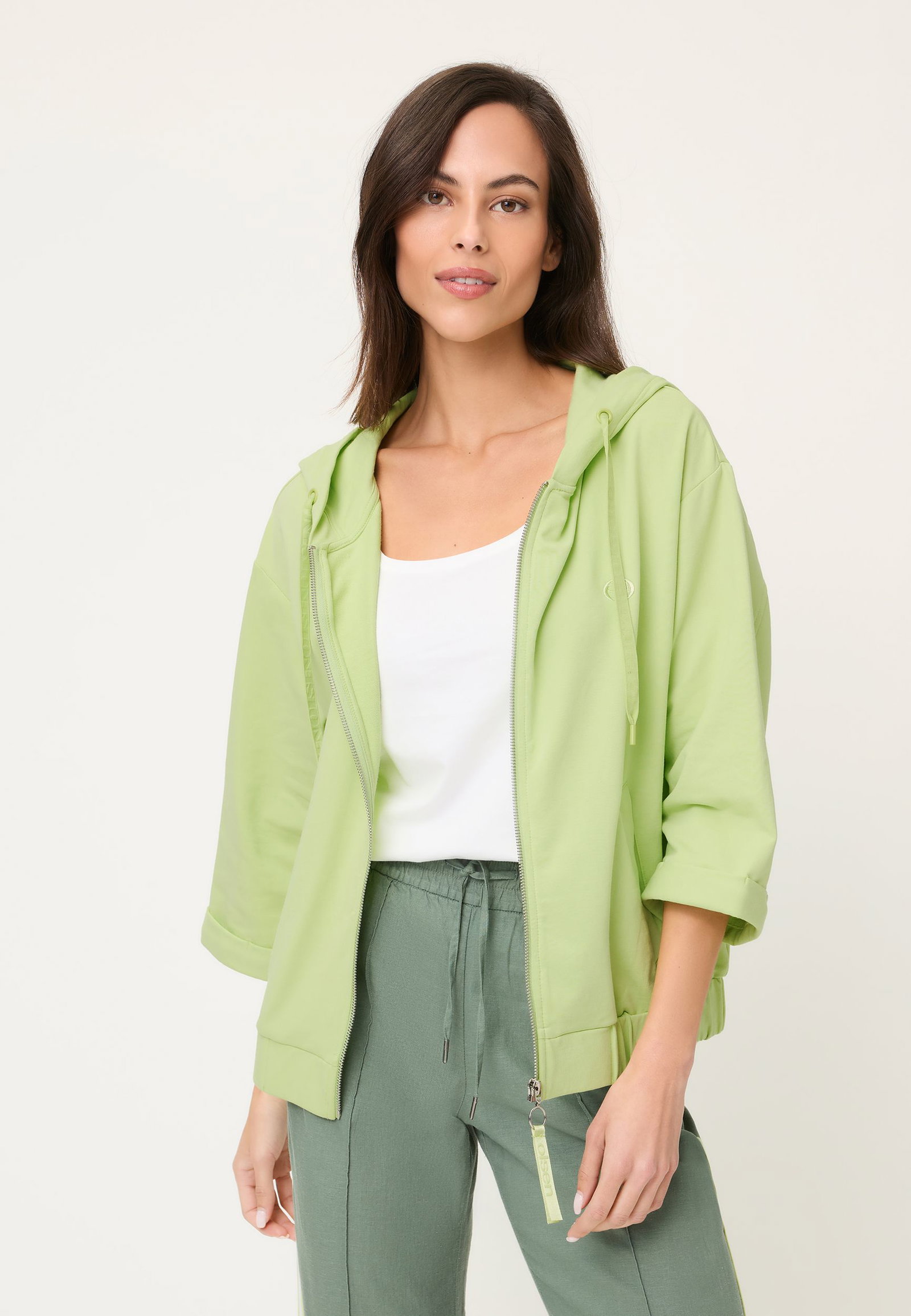 Olsen |  Olsen Sweatjacke  | 40 | lime yellow