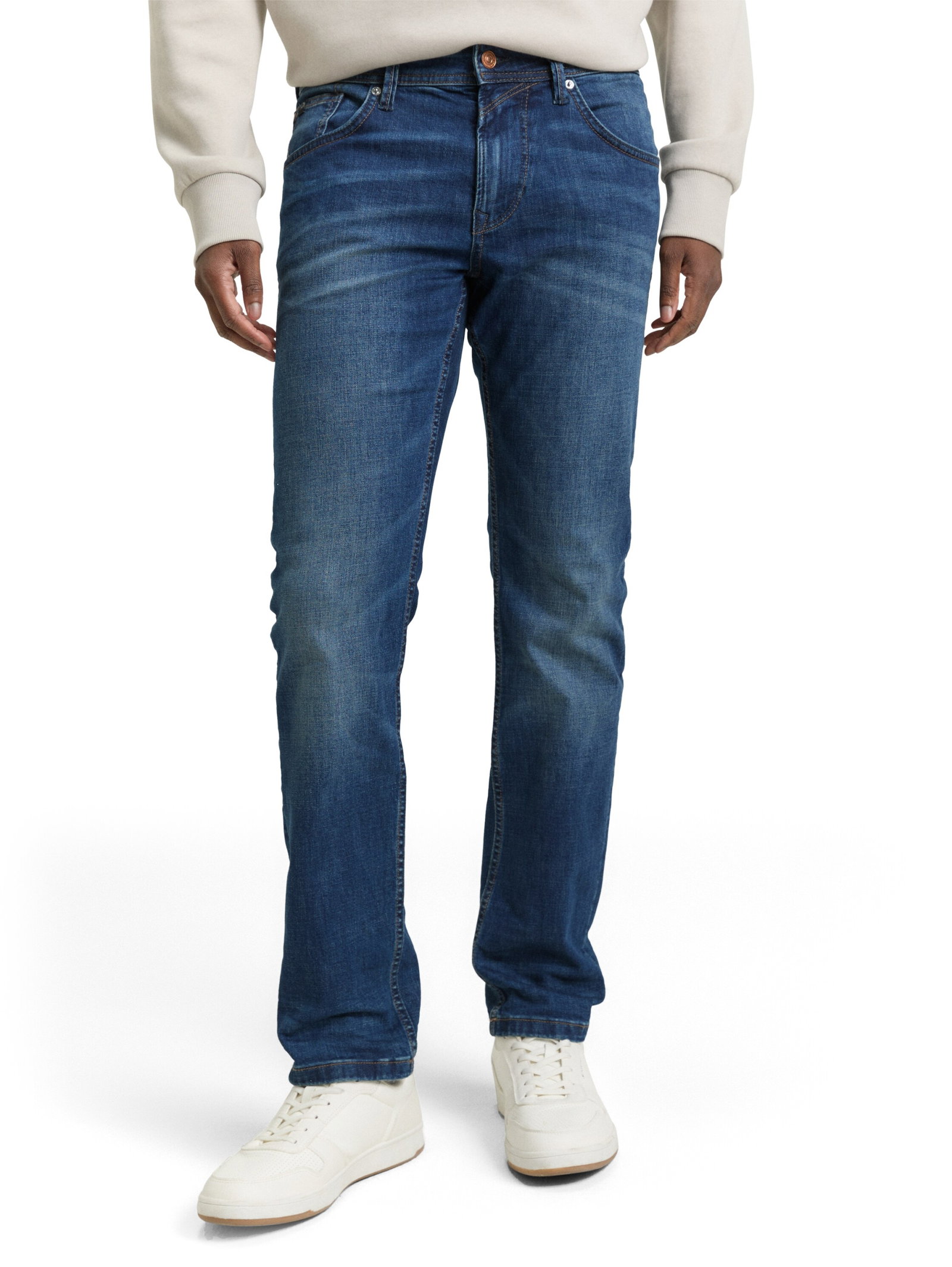 straight AEDAN blue denim, mid stone wash denim #2